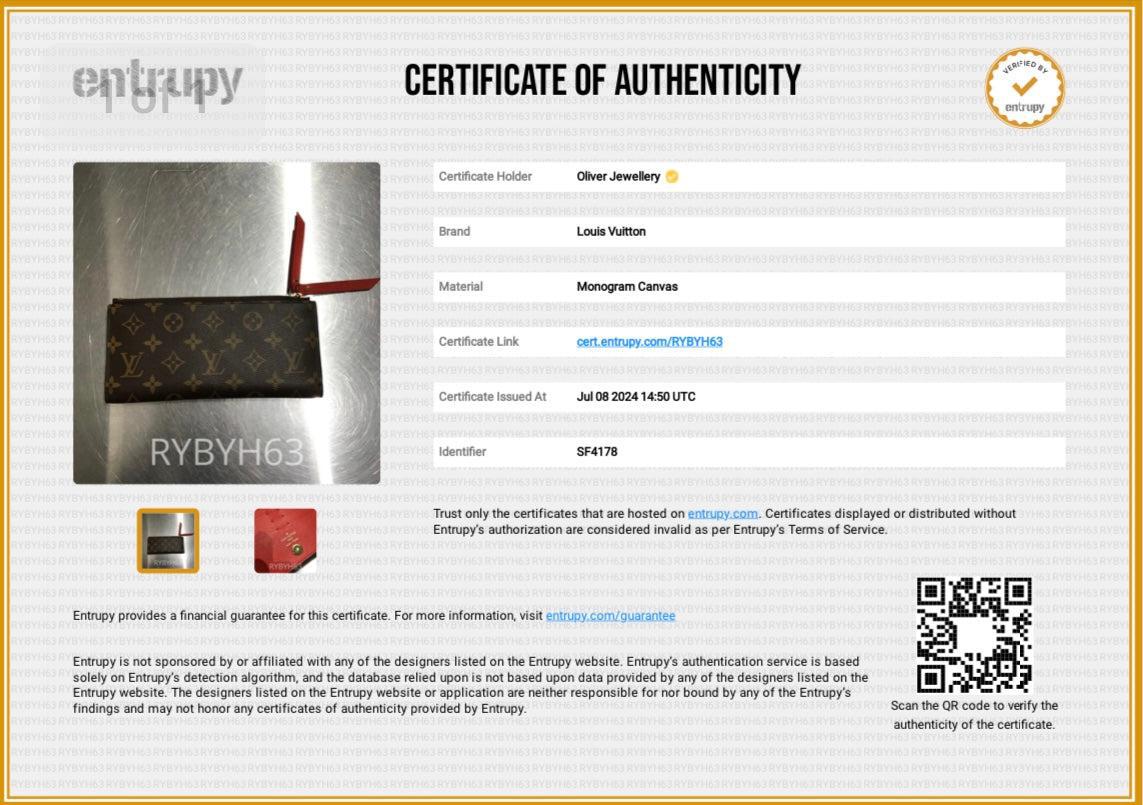 Louis Vuitton Monogram Canvas Adele Wallet w/ Box
