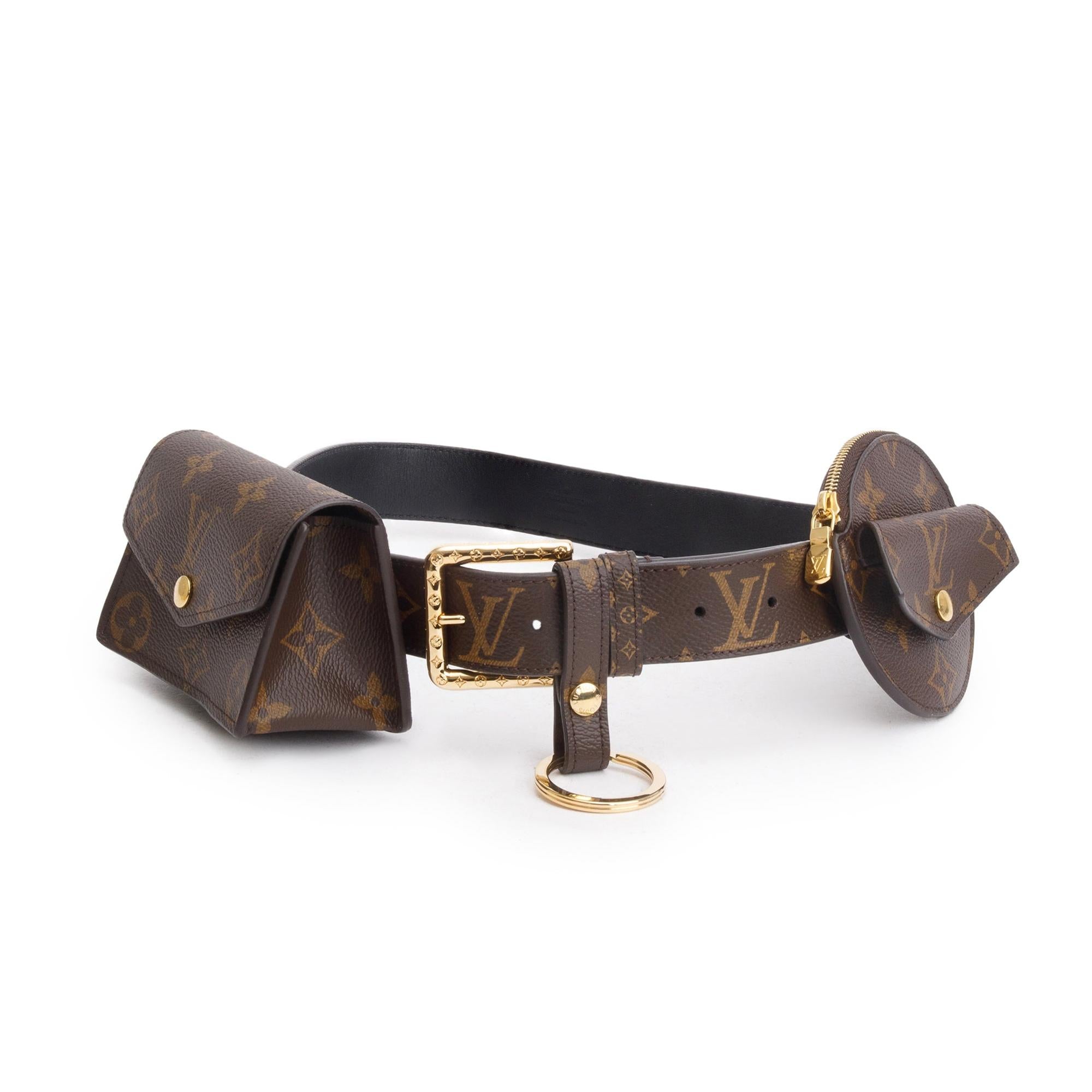 Louis Vuitton Monogram Canvas Daily Multi Pocket 30 MM Belt, Size 80 32 w/ Box