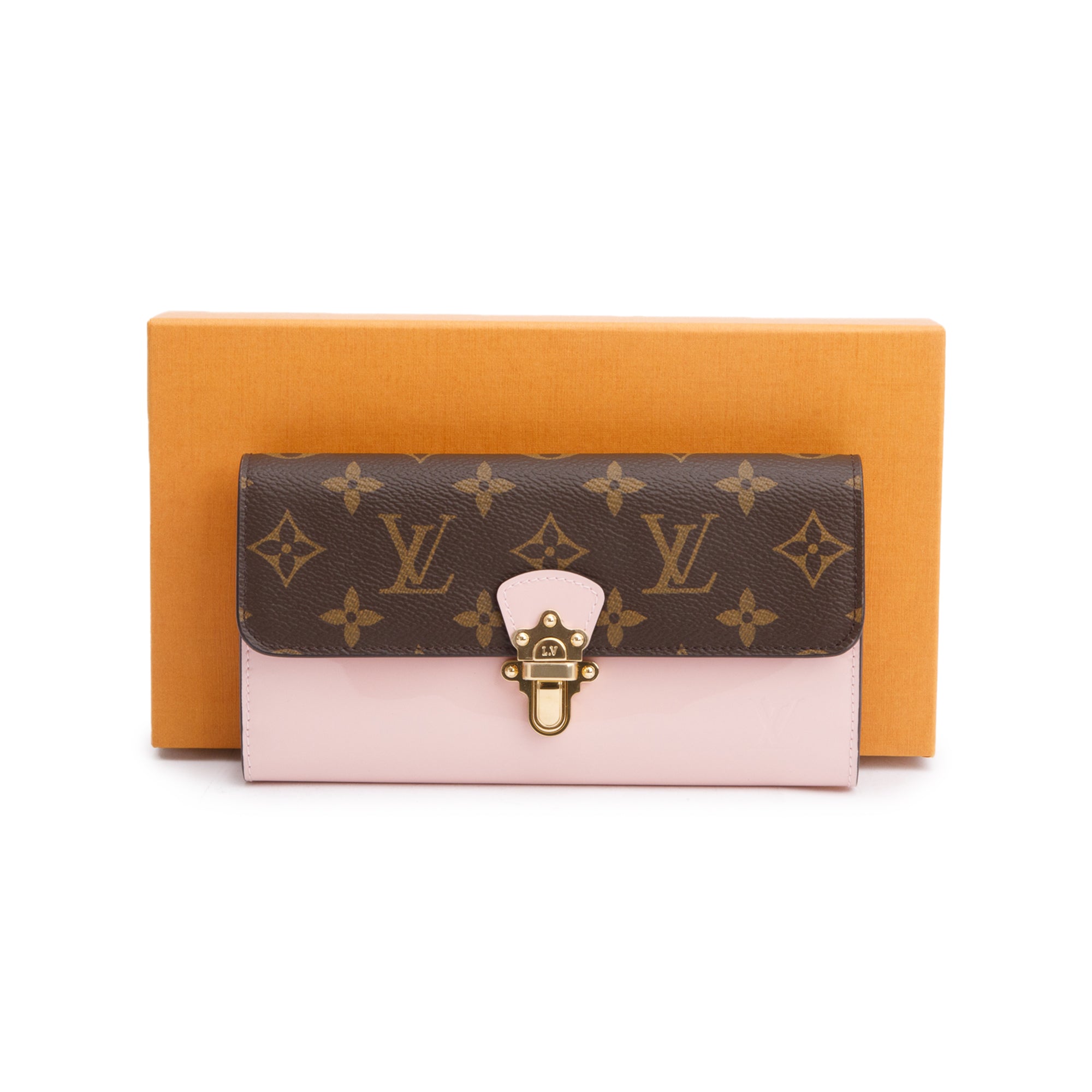 Louis Vuitton Monogram Canvas Pink Vernis Cherrywood Wallet w/ Box
