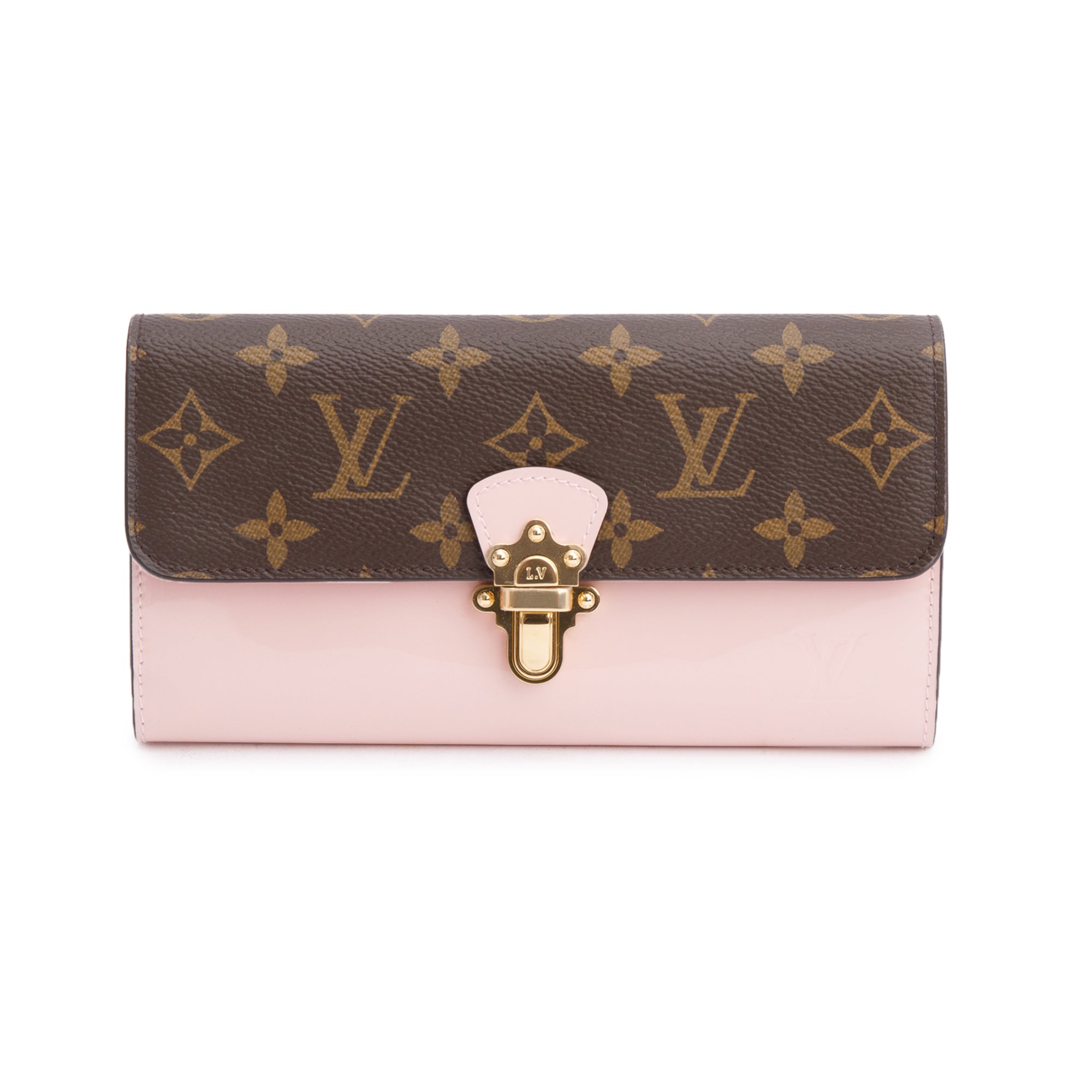 Louis Vuitton Monogram Canvas Pink Vernis Cherrywood Wallet w/ Box