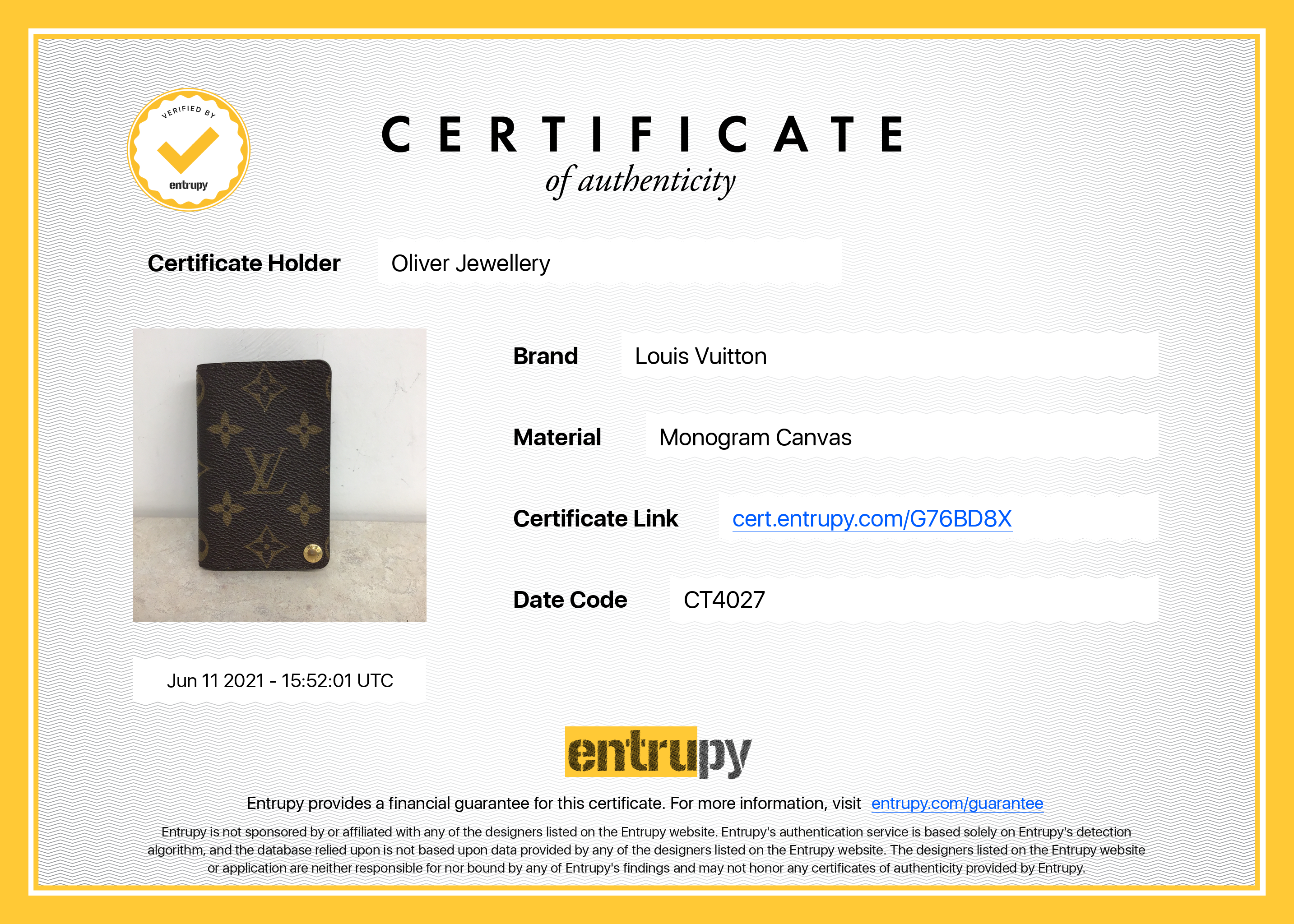 Louis Vuitton Monogram Card Case