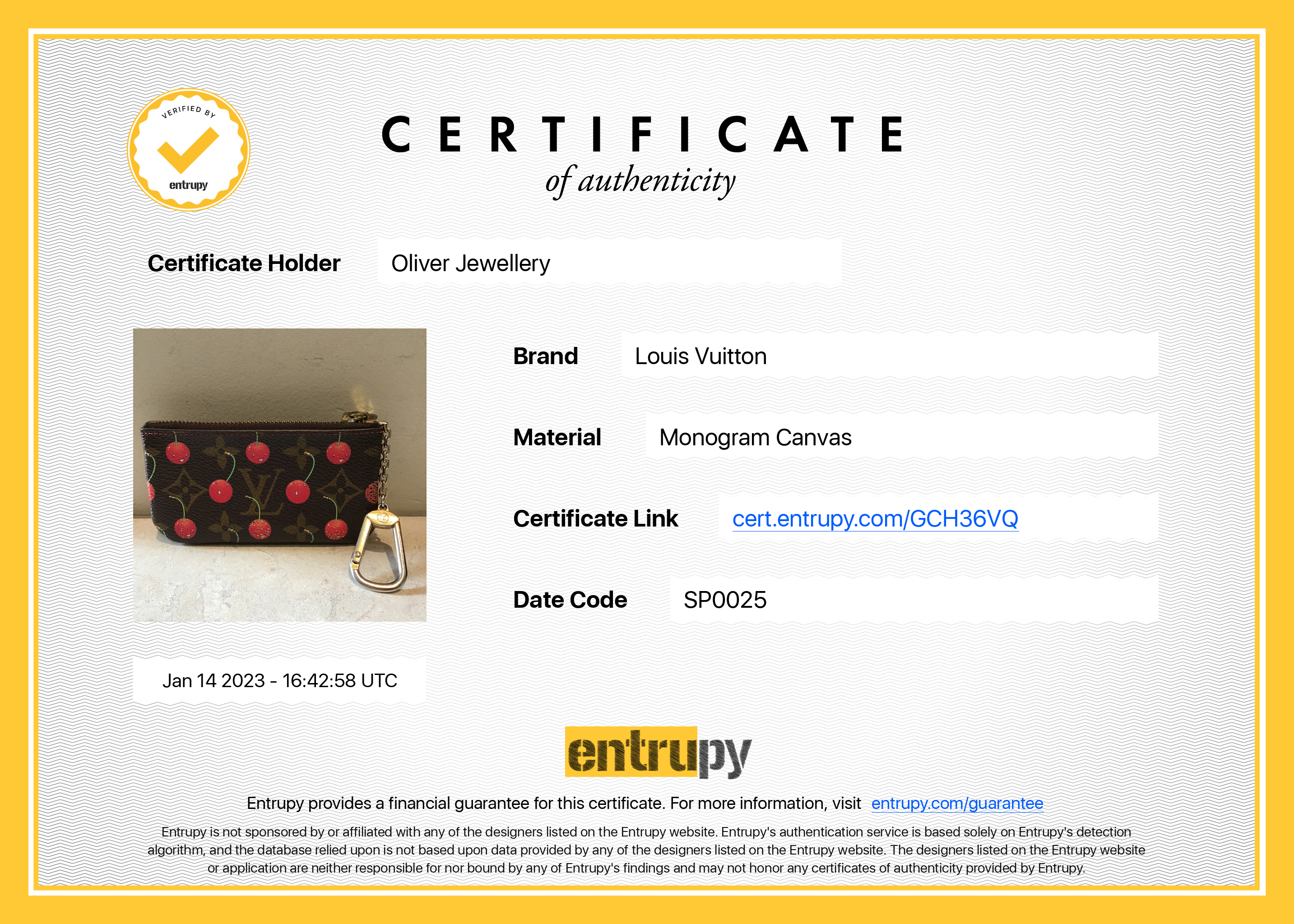 Louis Vuitton Monogram Cerises Key Pouch