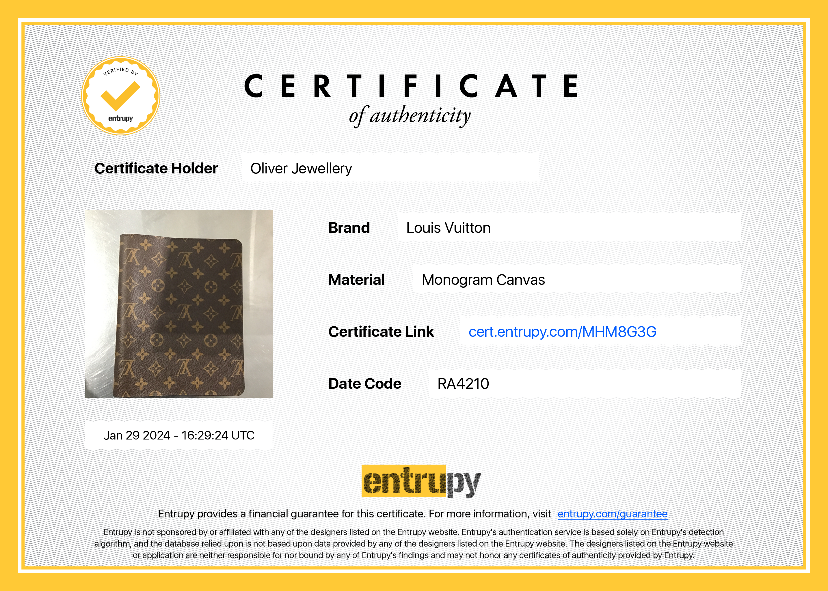 Louis Vuitton Monogram Desk Agenda Cover