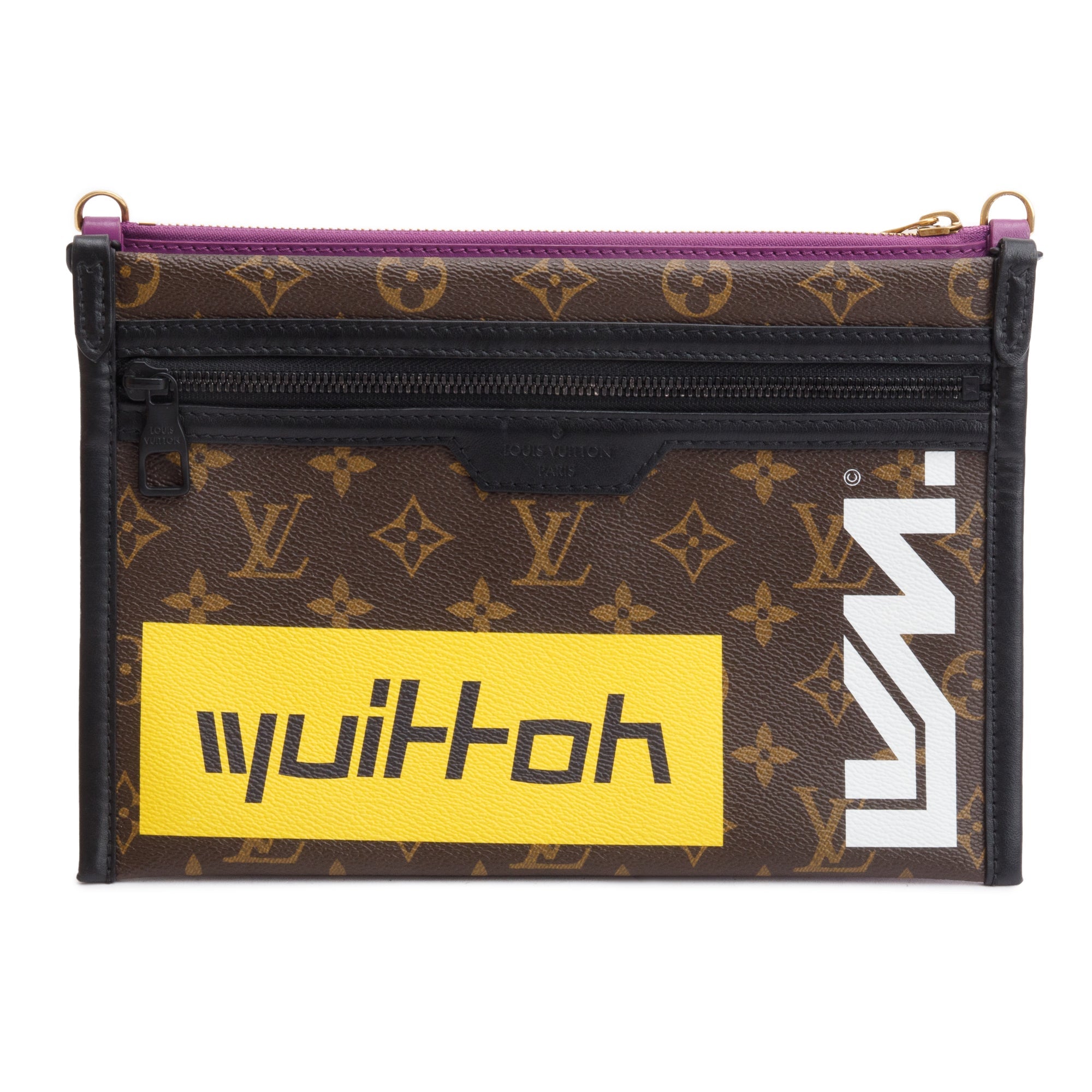 Louis Vuitton Monogram Double Flat Messenger Bag w/ Box