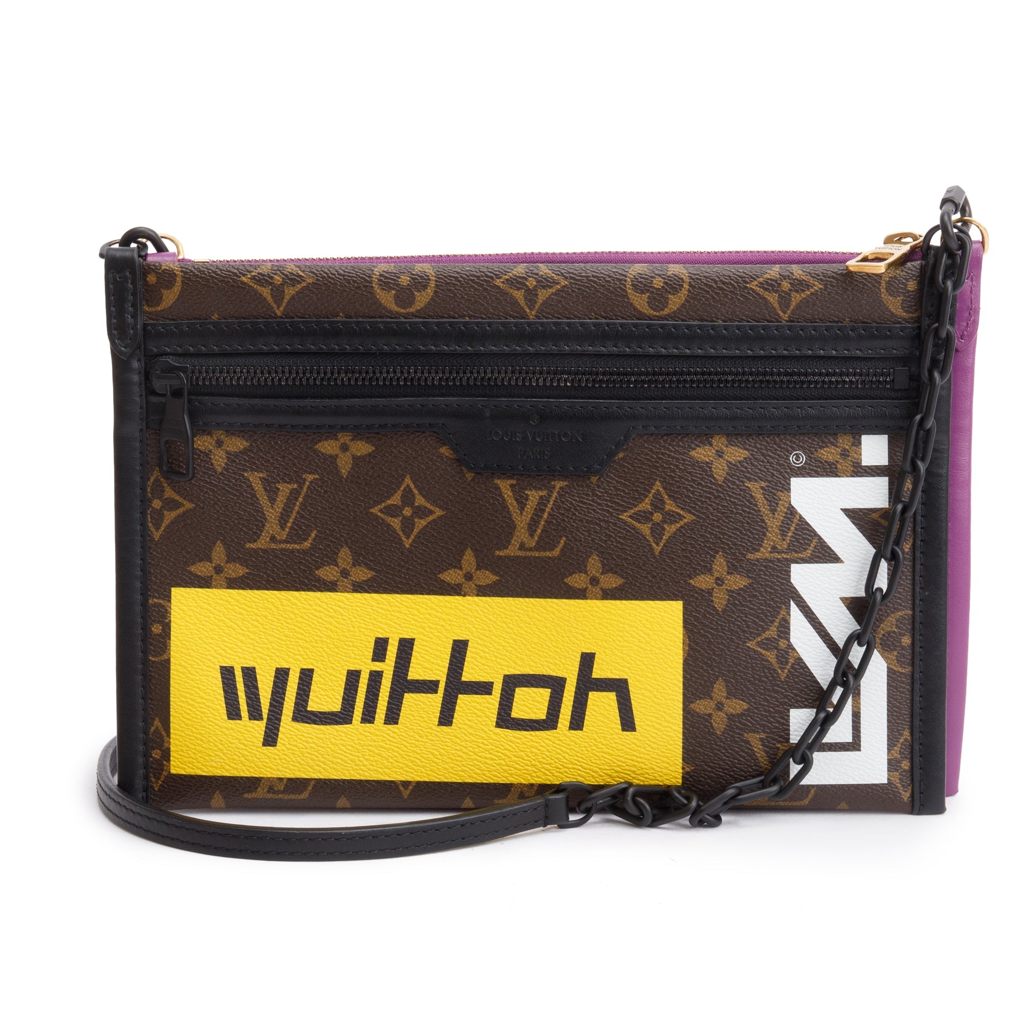 Louis Vuitton Monogram Double Flat Messenger Bag w/ Box