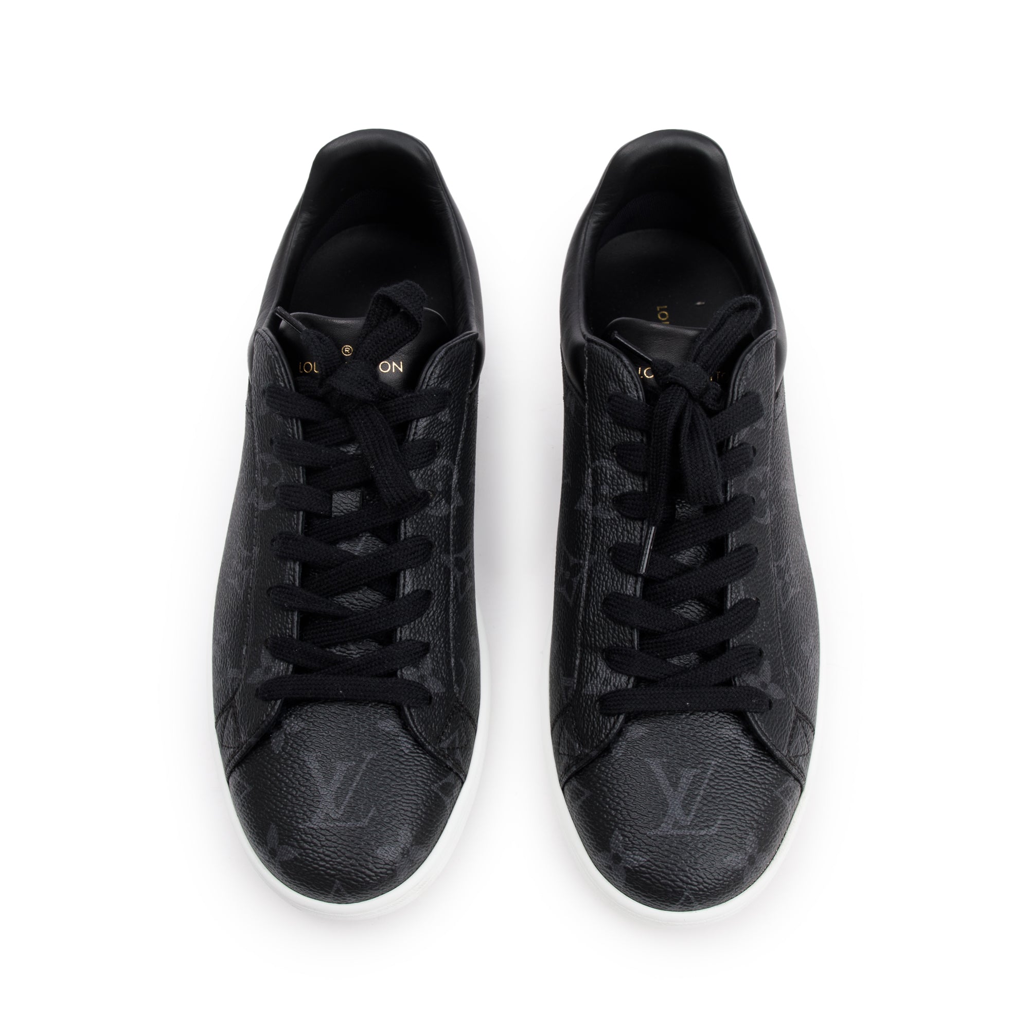 Louis Vuitton Monogram Eclipse Black Leather Luxembourg Men's Sneakers, Size 6.5 w/ Box
