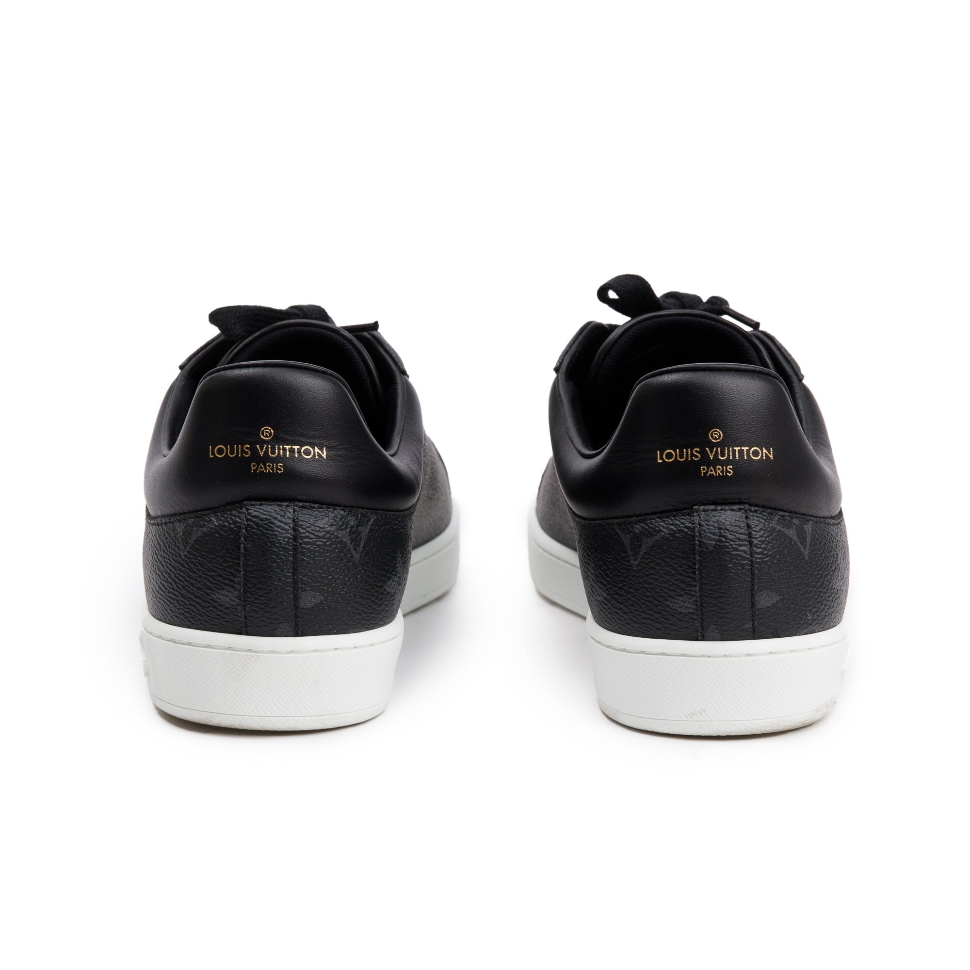 Louis Vuitton Monogram Eclipse Black Leather Luxembourg Men's Sneakers, Size 6.5 w/ Box
