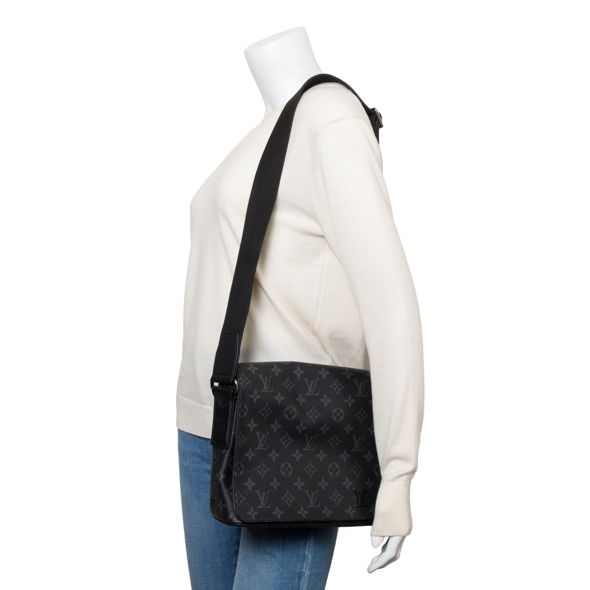 Louis Vuitton Monogram Eclipse District PM Bag w/ Box