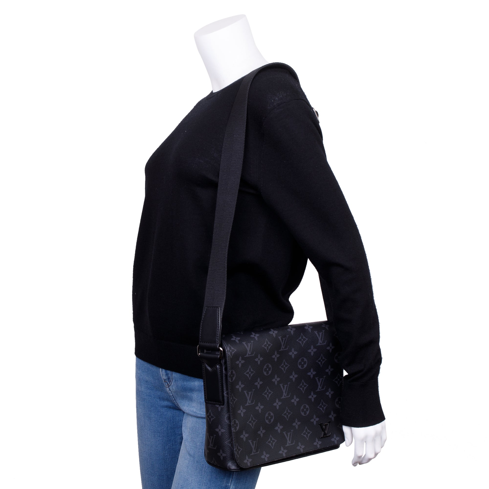 Louis Vuitton Monogram Eclipse District PM w/ Box