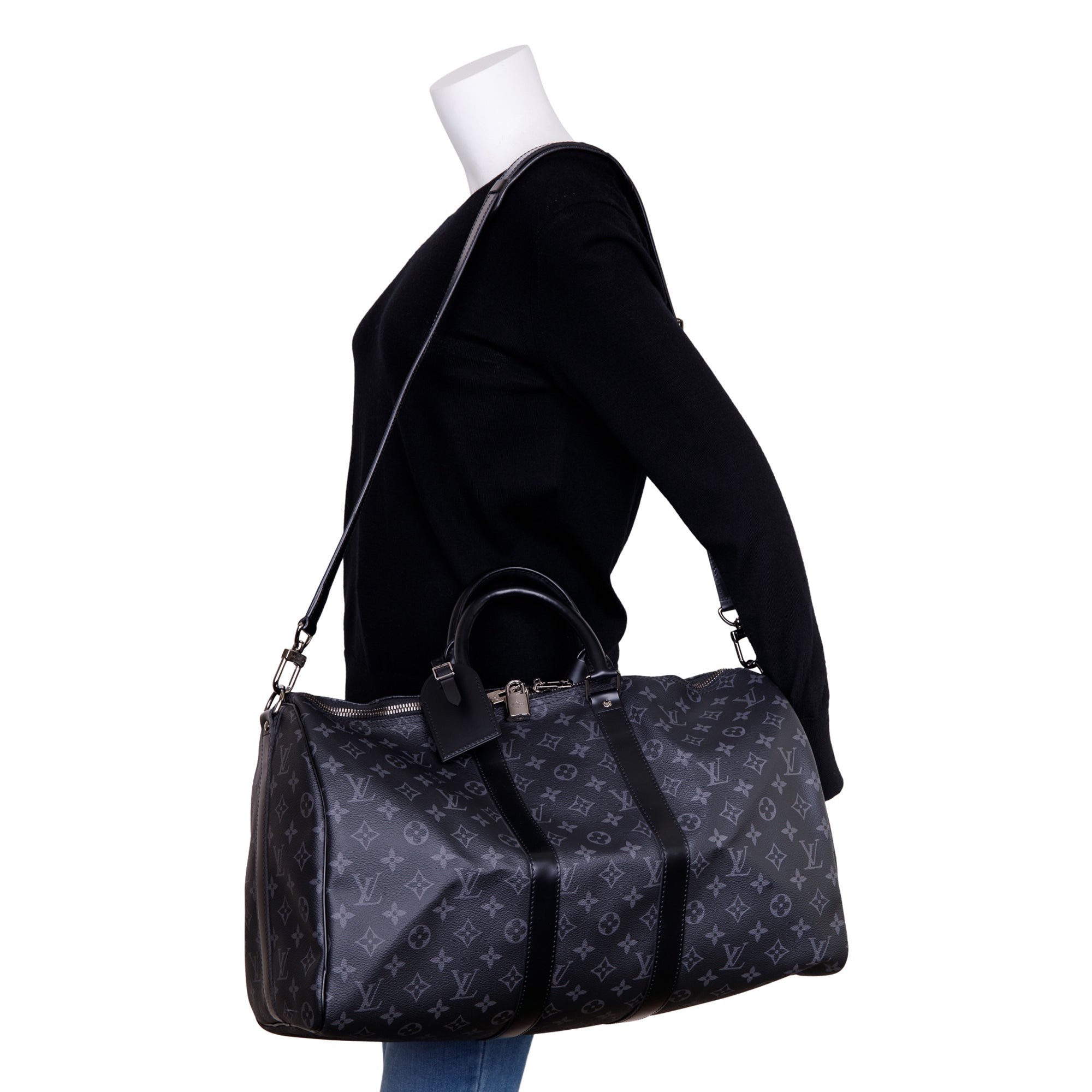 Louis Vuitton Monogram Eclipse Keepall Bandouliere 45 w/ Box