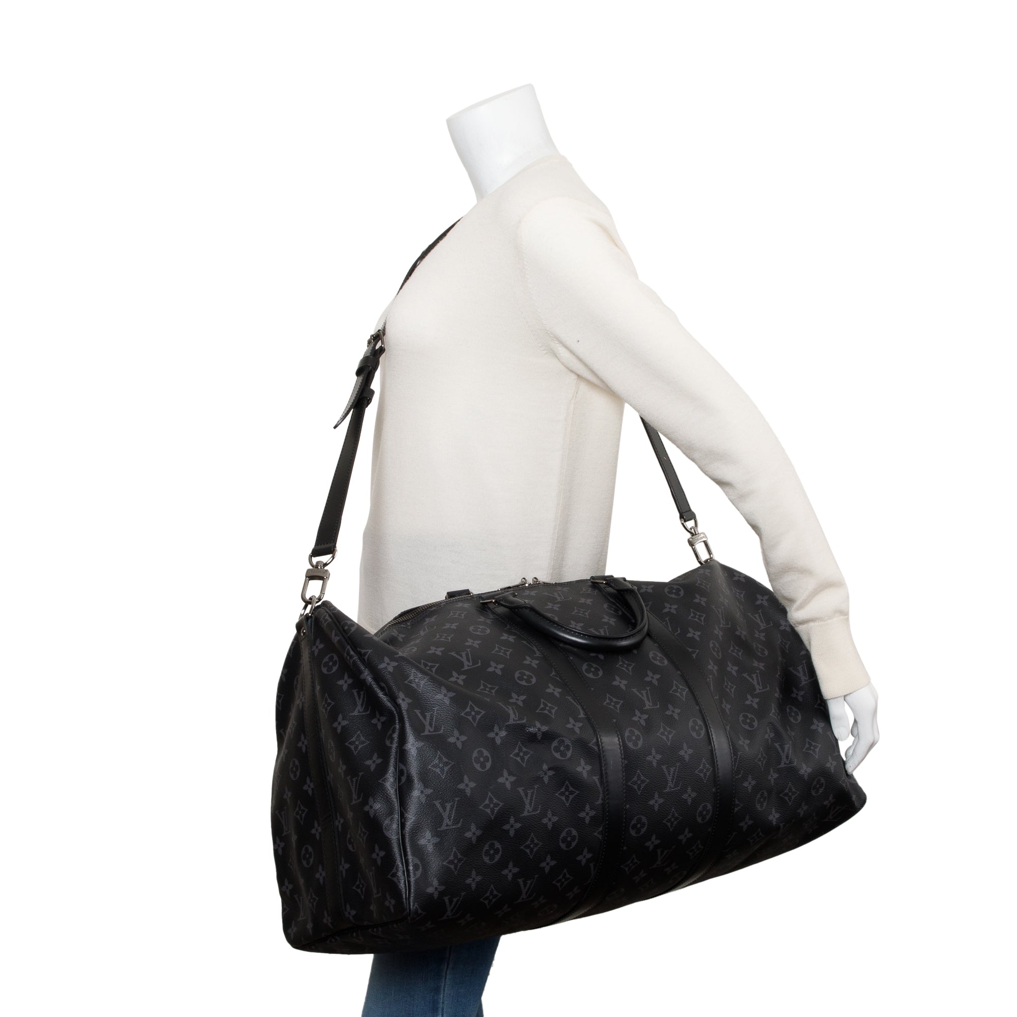 Louis Vuitton Monogram Eclipse Keepall Bandouliere 55