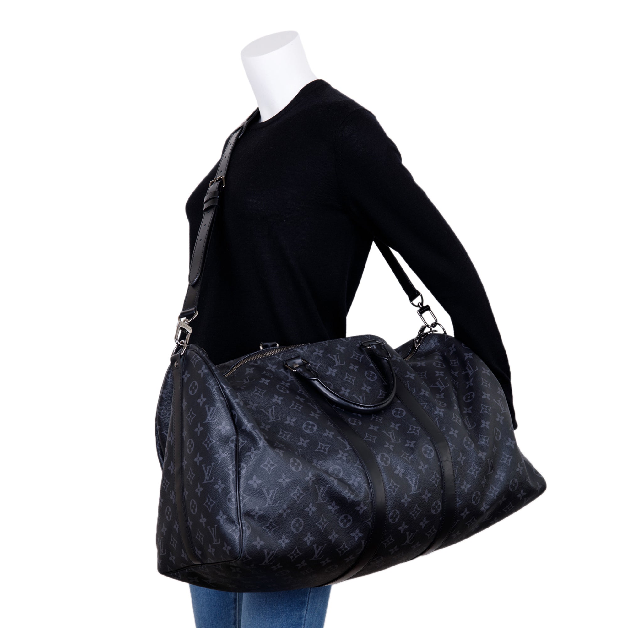 Louis Vuitton Monogram Eclipse Keepall Bandouliere 55