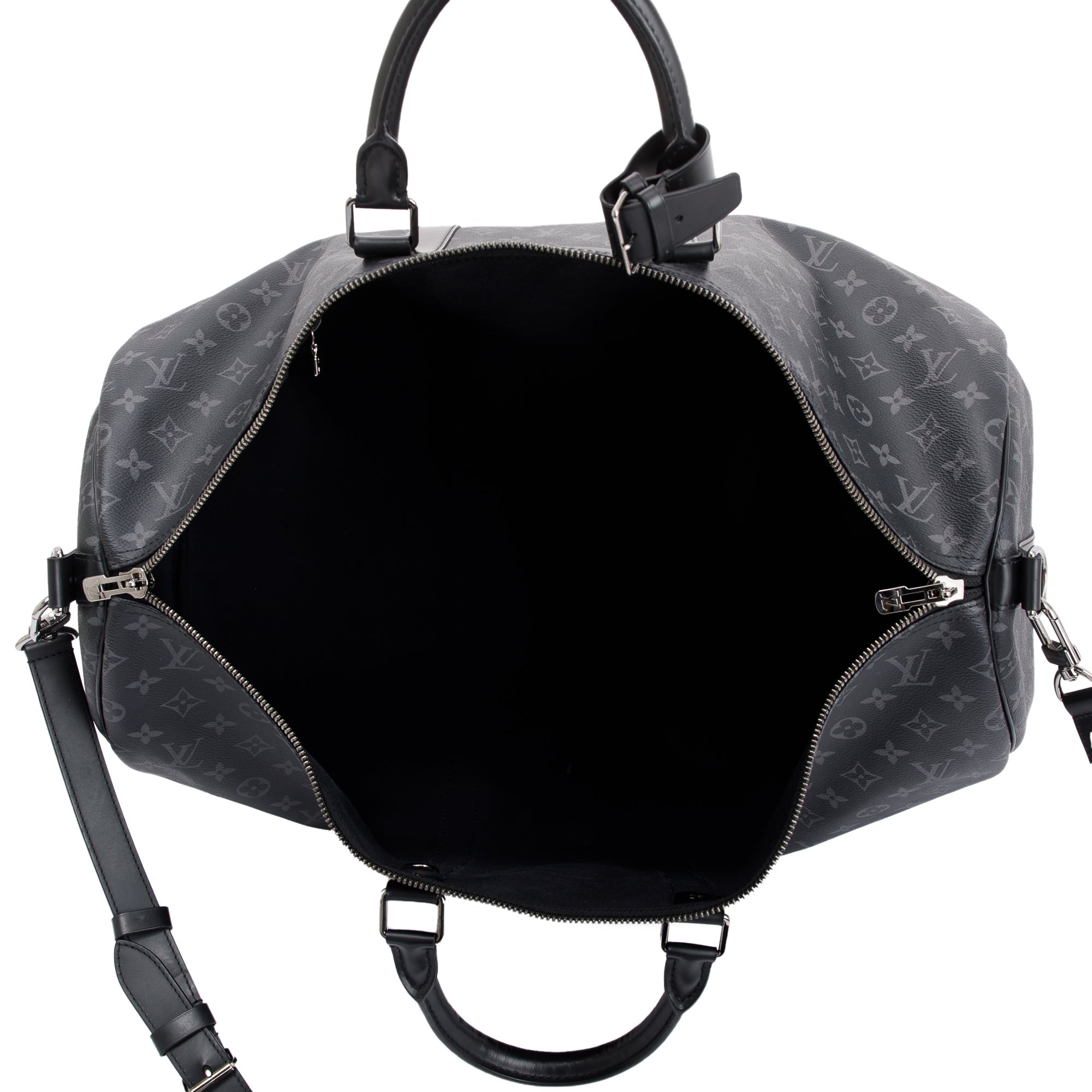 Louis Vuitton Monogram Eclipse Keepall Bandouliere 55 w/ Strap