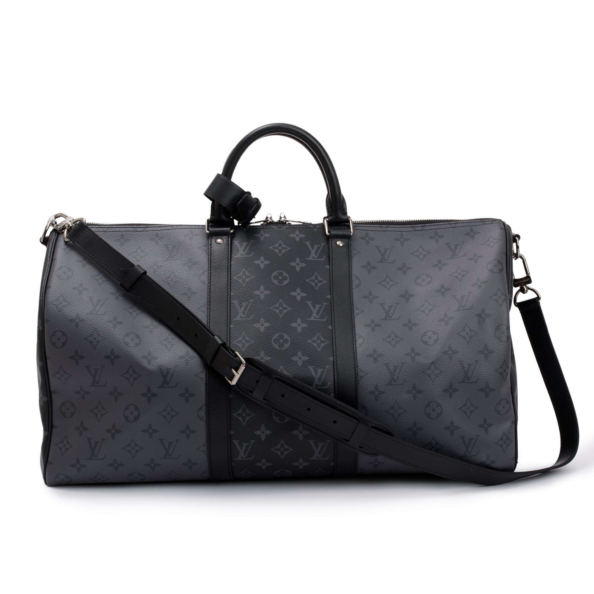 Louis Vuitton Monogram Eclipse Reverse Keepall Bandouliere 50 w/ Strap