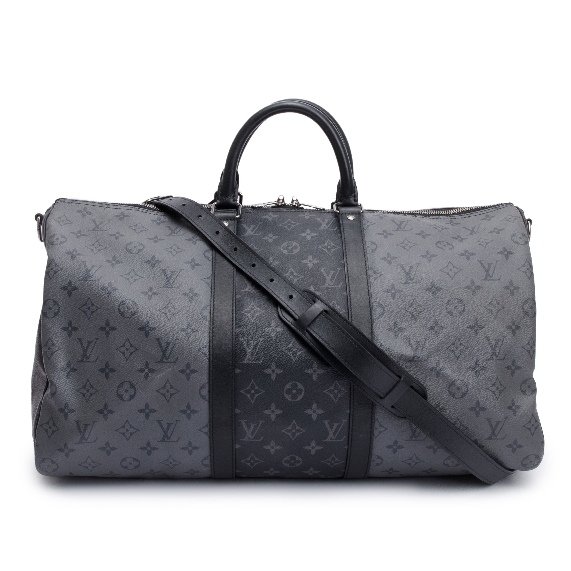 Louis Vuitton Monogram Eclipse Reverse Keepall Bandouliere 50 w/ Strap