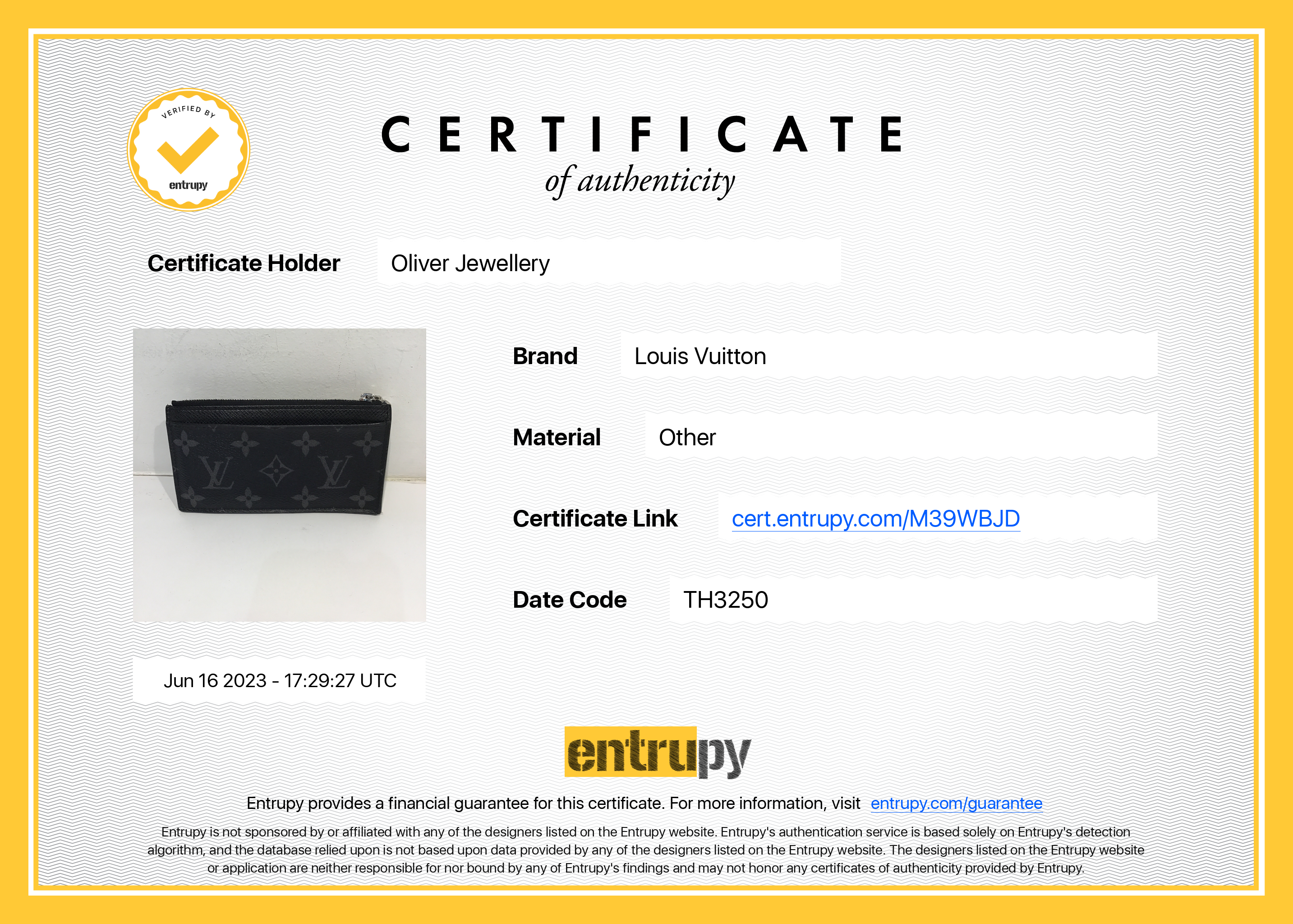 Louis Vuitton Monogram Eclipse Taiga Coin Card Holder