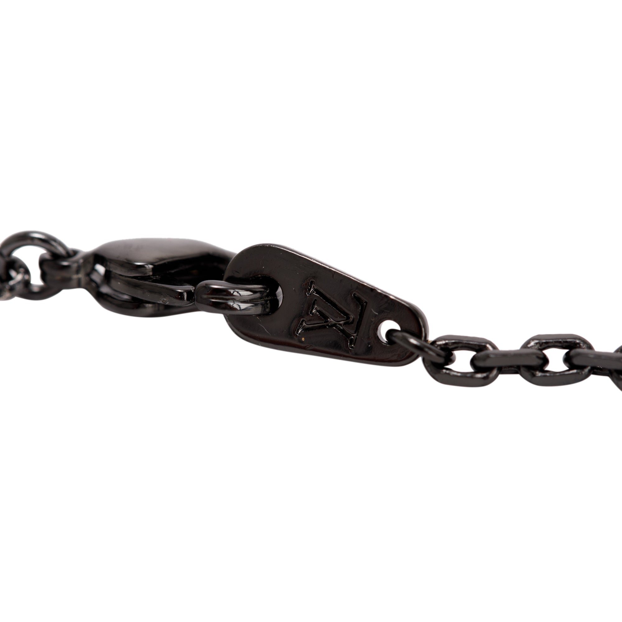 Louis Vuitton Monogram Eclipse Vivienne Pendant Necklace w/ Box