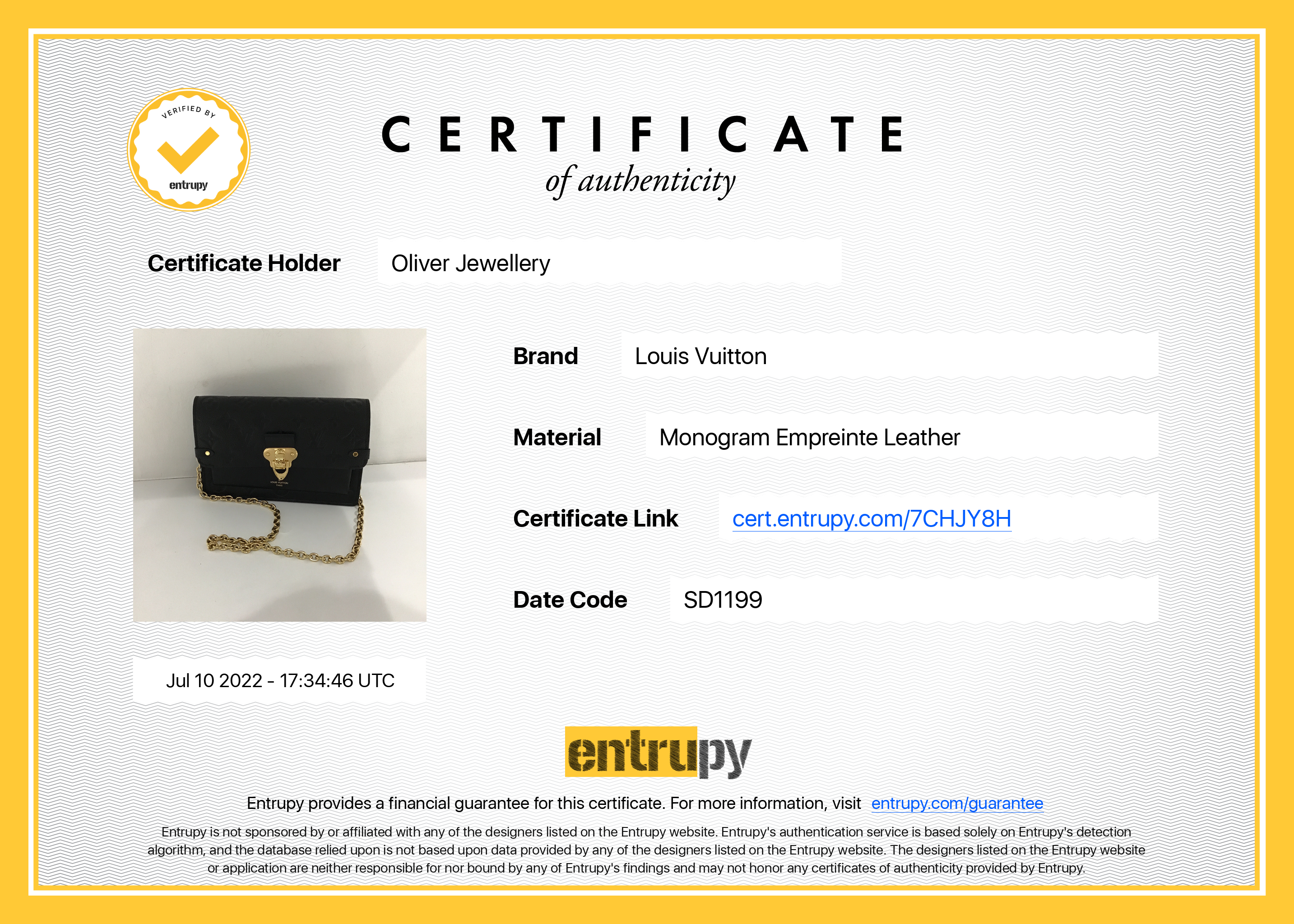 Louis Vuitton Monogram Empreinte Vavin Chain Wallet w/ Box & Receipt