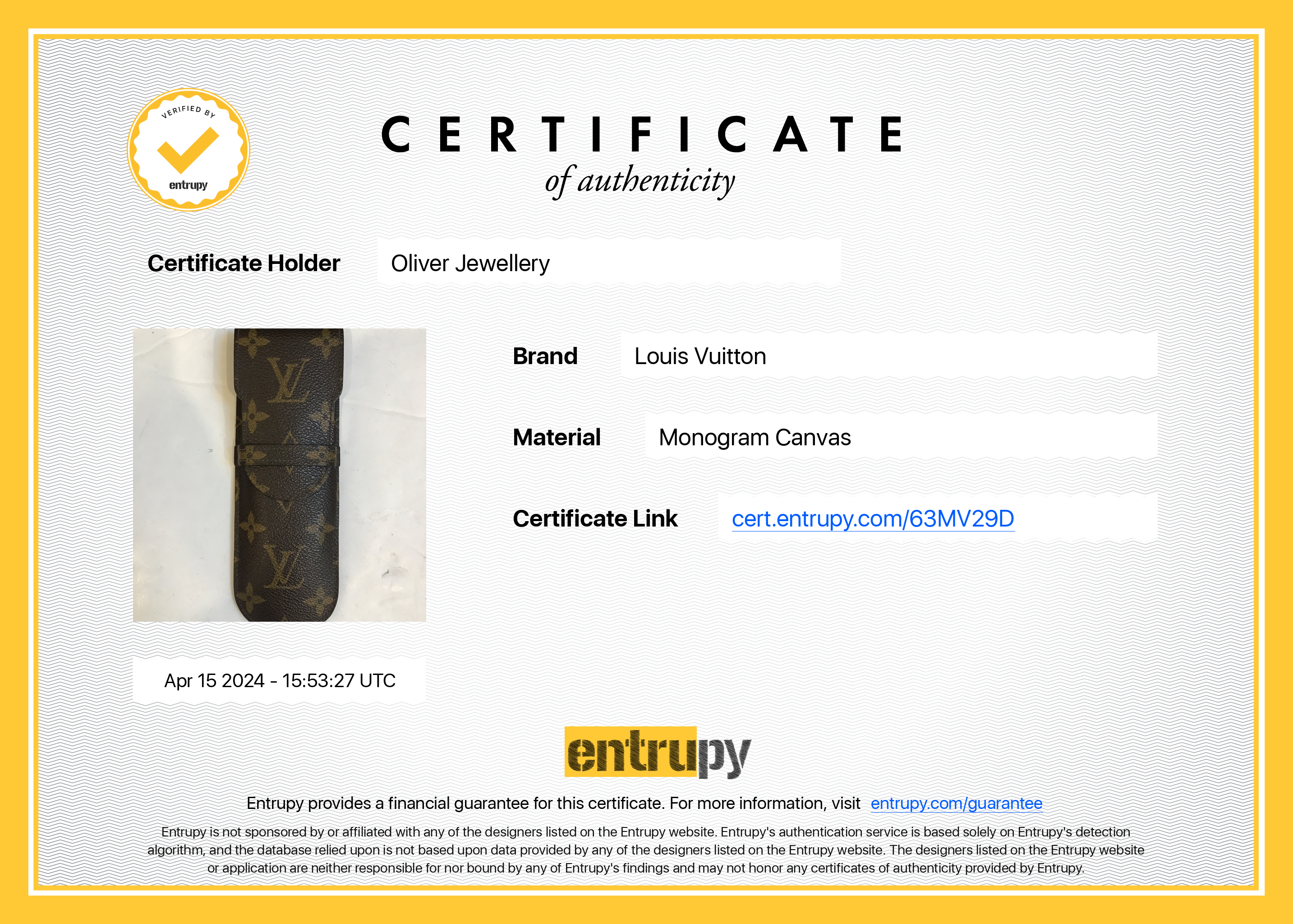 Louis Vuitton Monogram Etui Stylos Pen Case