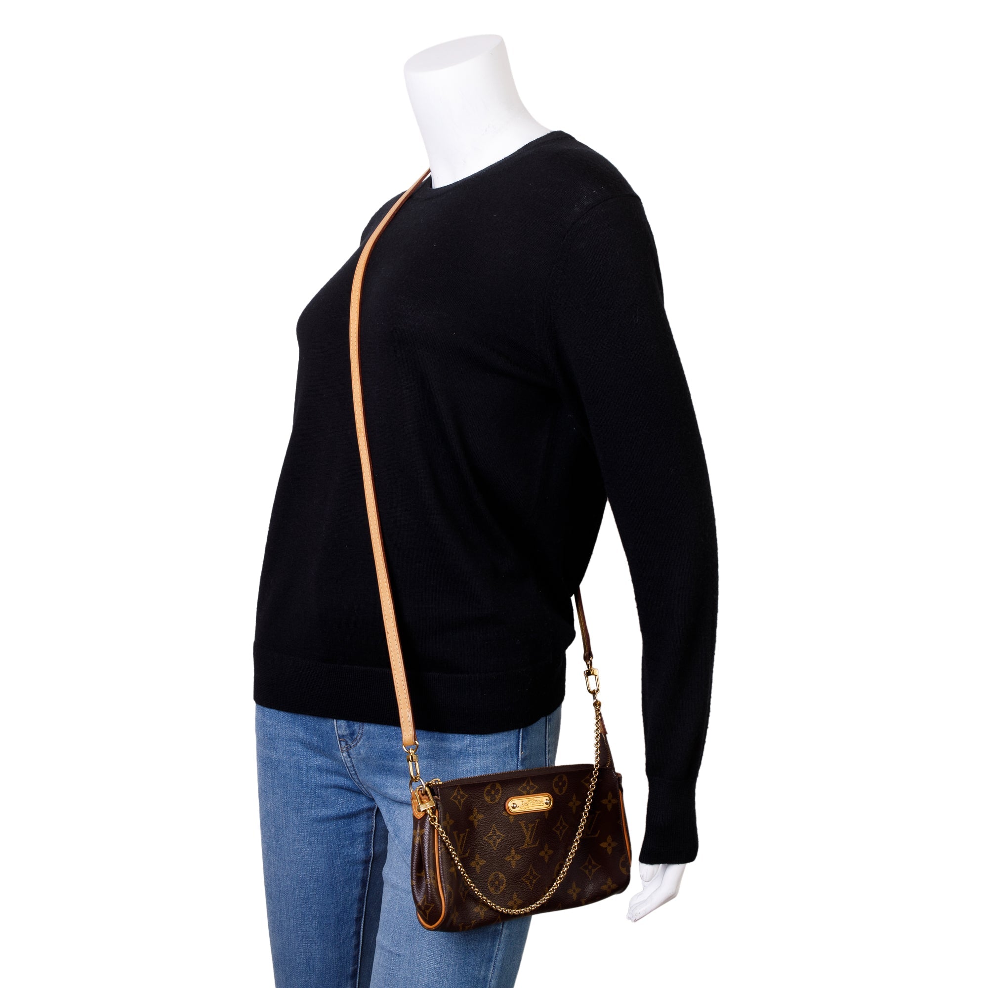 Louis Vuitton Monogram Eva Clutch w/ Strap & Box