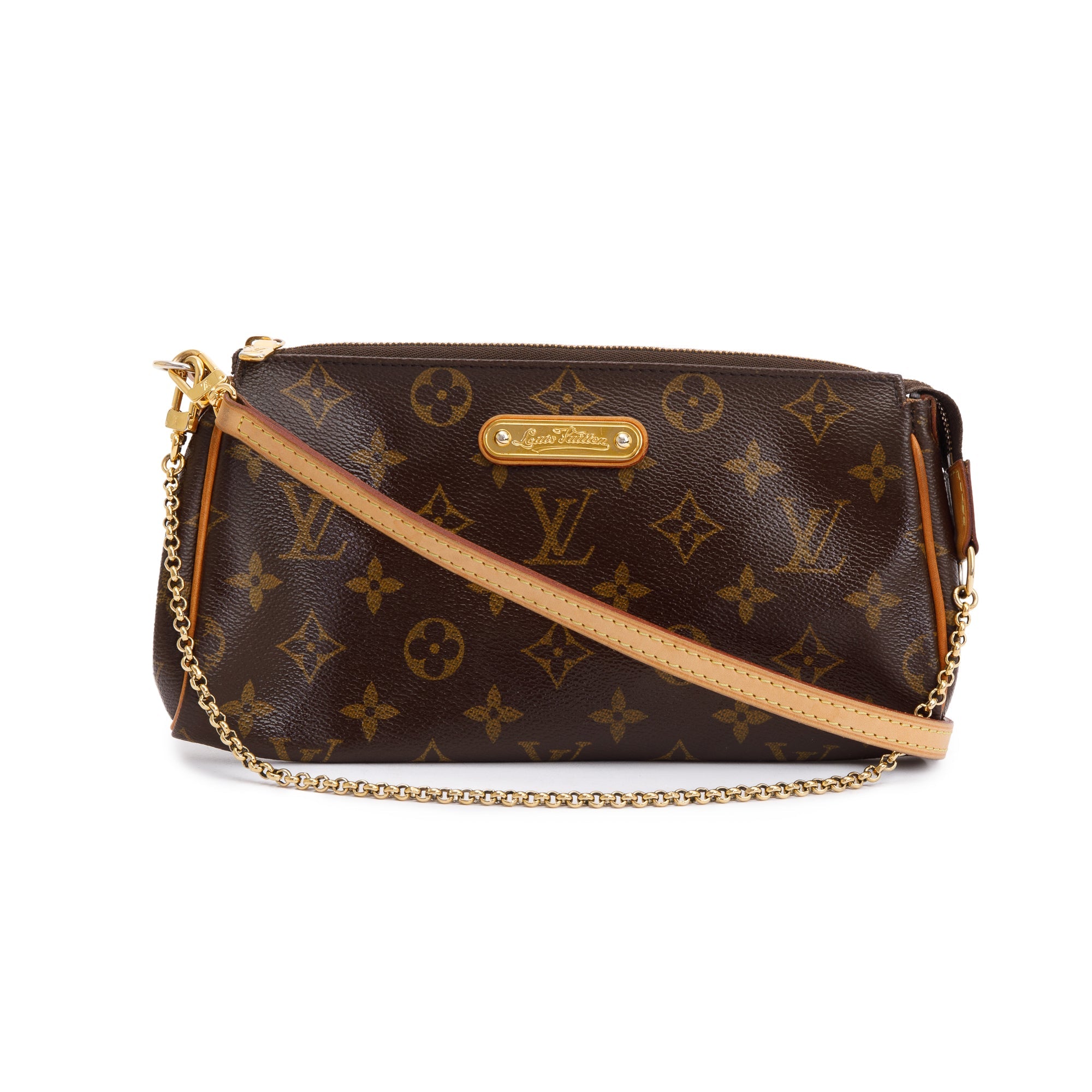 Louis Vuitton Monogram Eva Clutch w/ Strap & Box