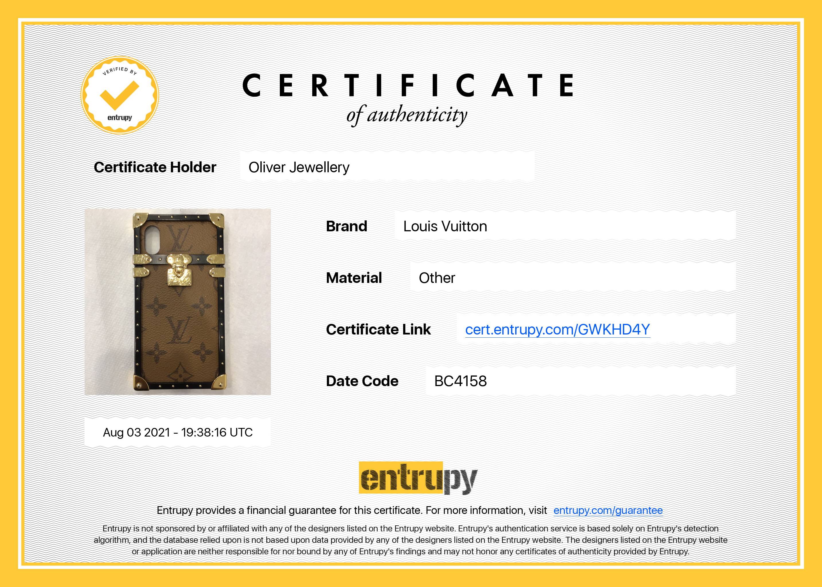 Louis Vuitton Monogram Eye Trunk Iphone X Case w/ Strap & Box