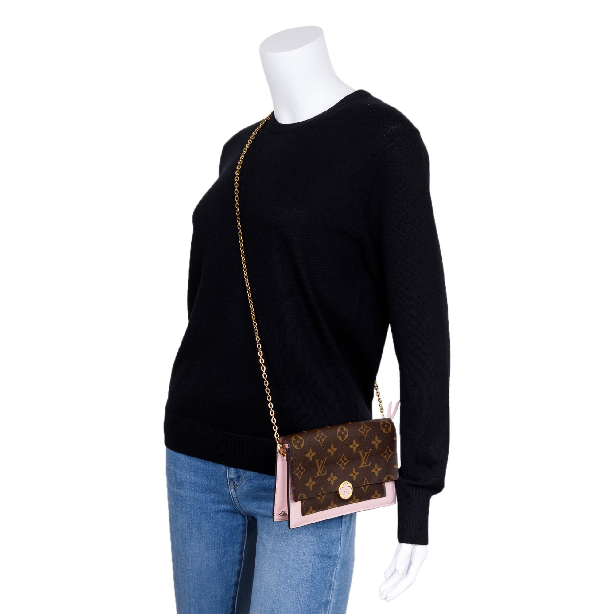 Louis Vuitton Monogram Flore Chain Wallet