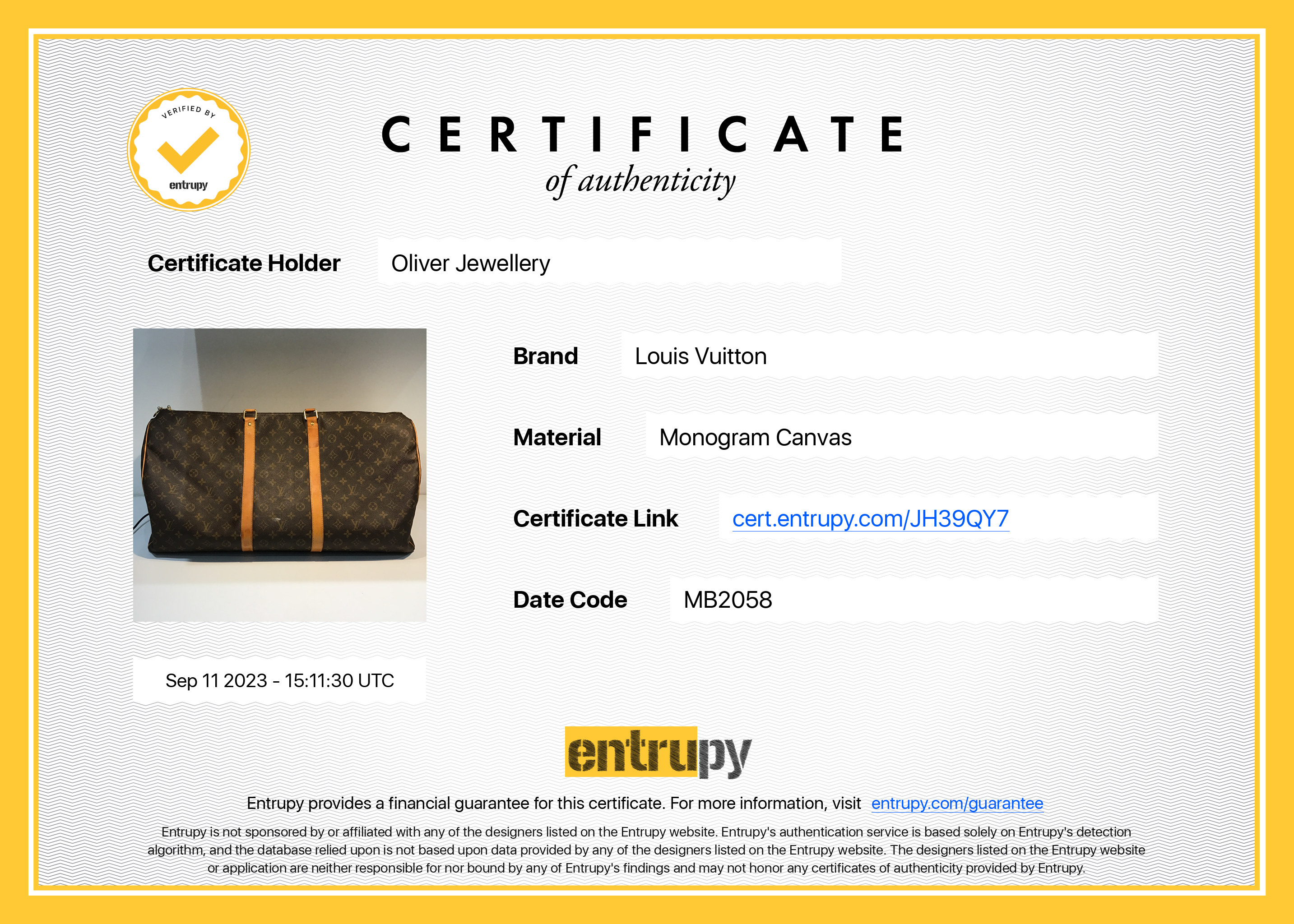 Louis Vuitton Monogram Keepall 55