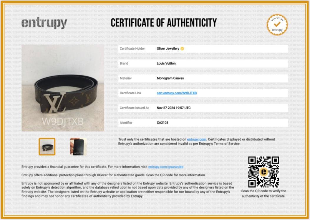 Louis Vuitton Monogram Macassar Canvas LV Initiales 40 MM Reversible Belt, Size 100 40 w/ Box