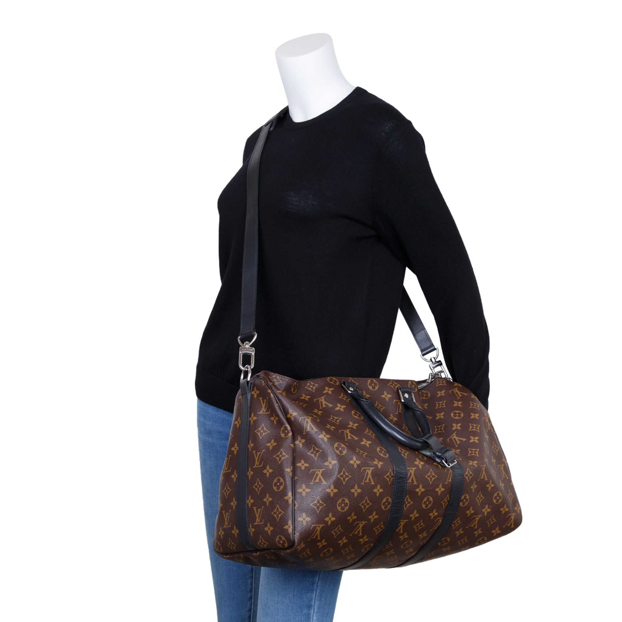 Louis Vuitton Monogram Macassar Keepall Bandouliere 45