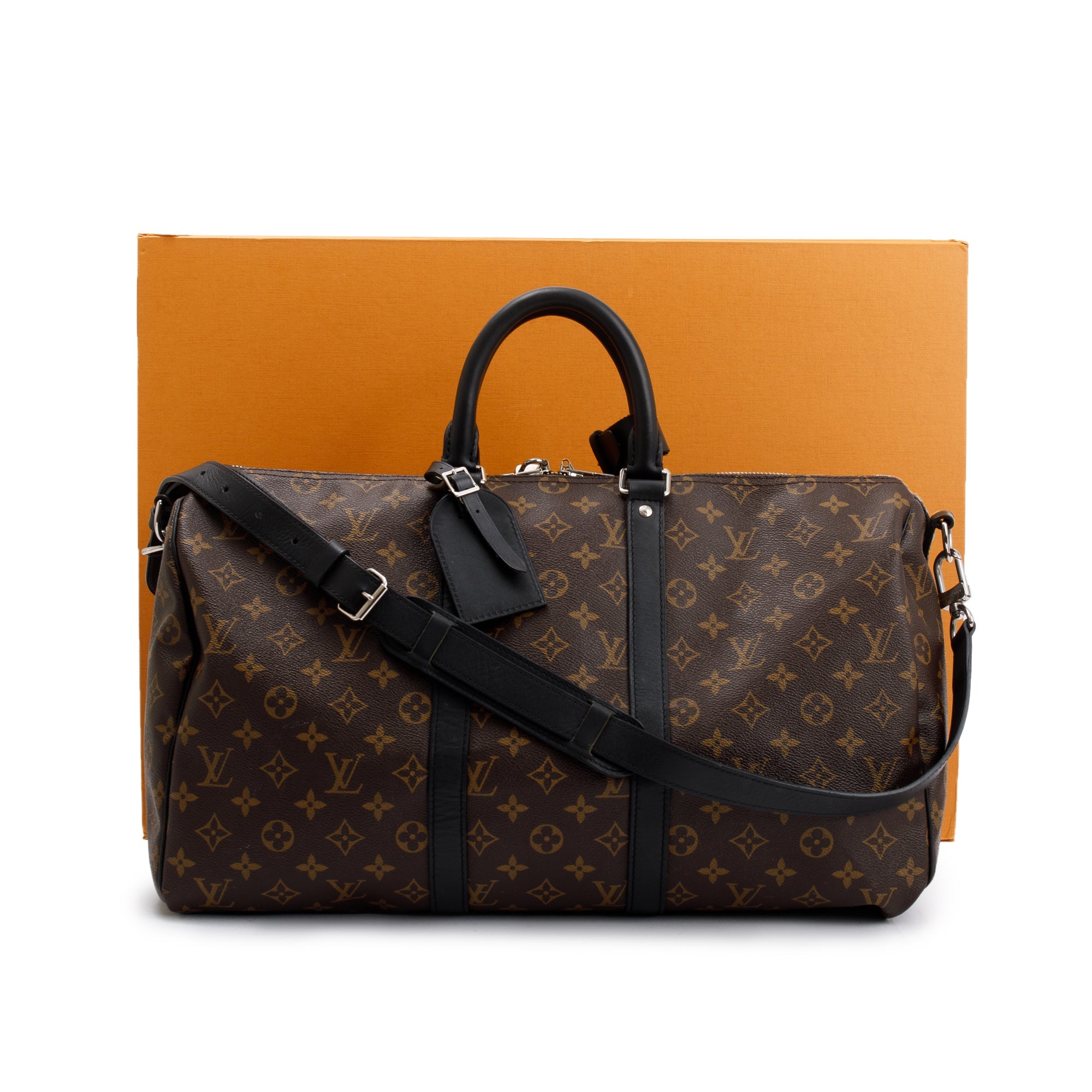 Louis Vuitton Monogram Macassar Keepall Bandouliere 45 w/ Box
