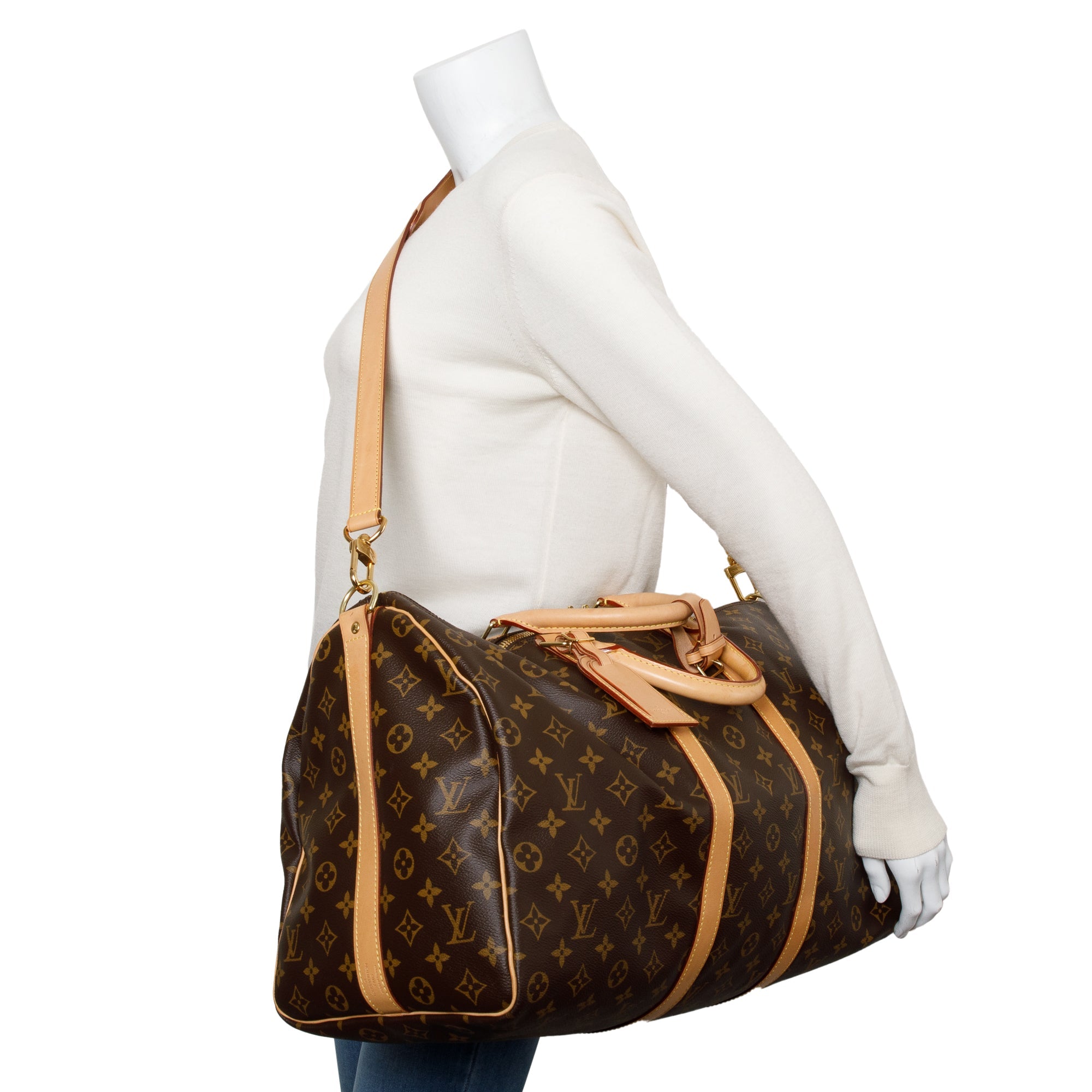 Louis Vuitton Monogram Macassar Keepall Bandouliere 50