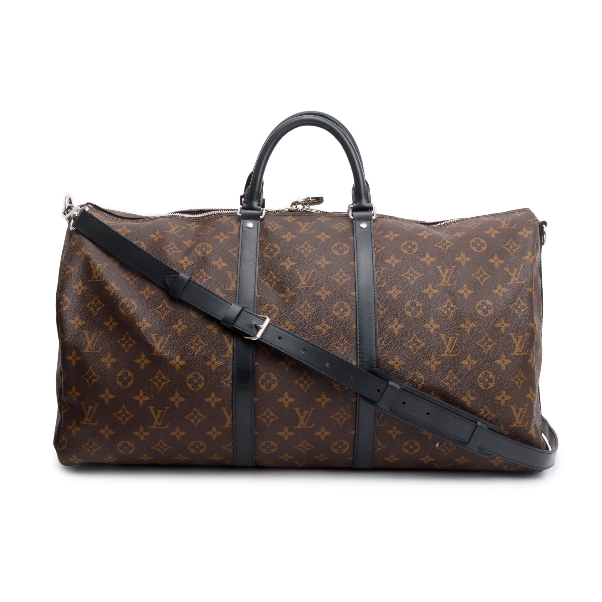 Louis Vuitton Monogram Macassar Keepall Bandouliere 55 w/ Strap