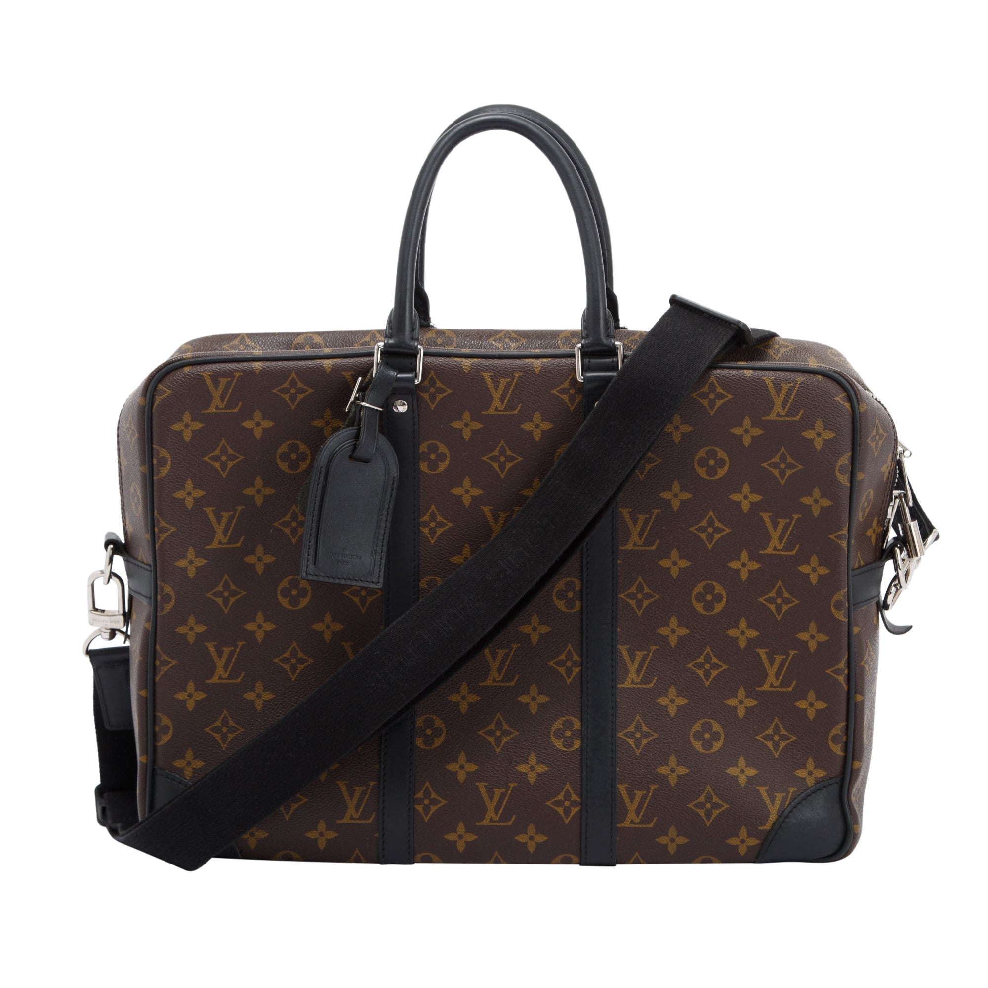 Louis Vuitton Monogram Macassar Porte-Documents Voyage GM w/ Strap