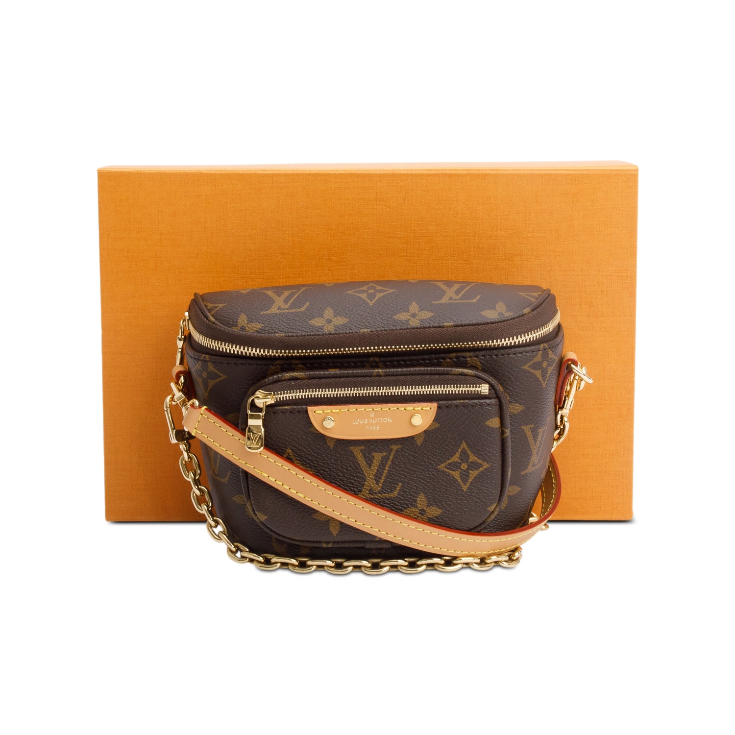 Louis Vuitton Monogram Mini Bumbag w/ Straps & Box
