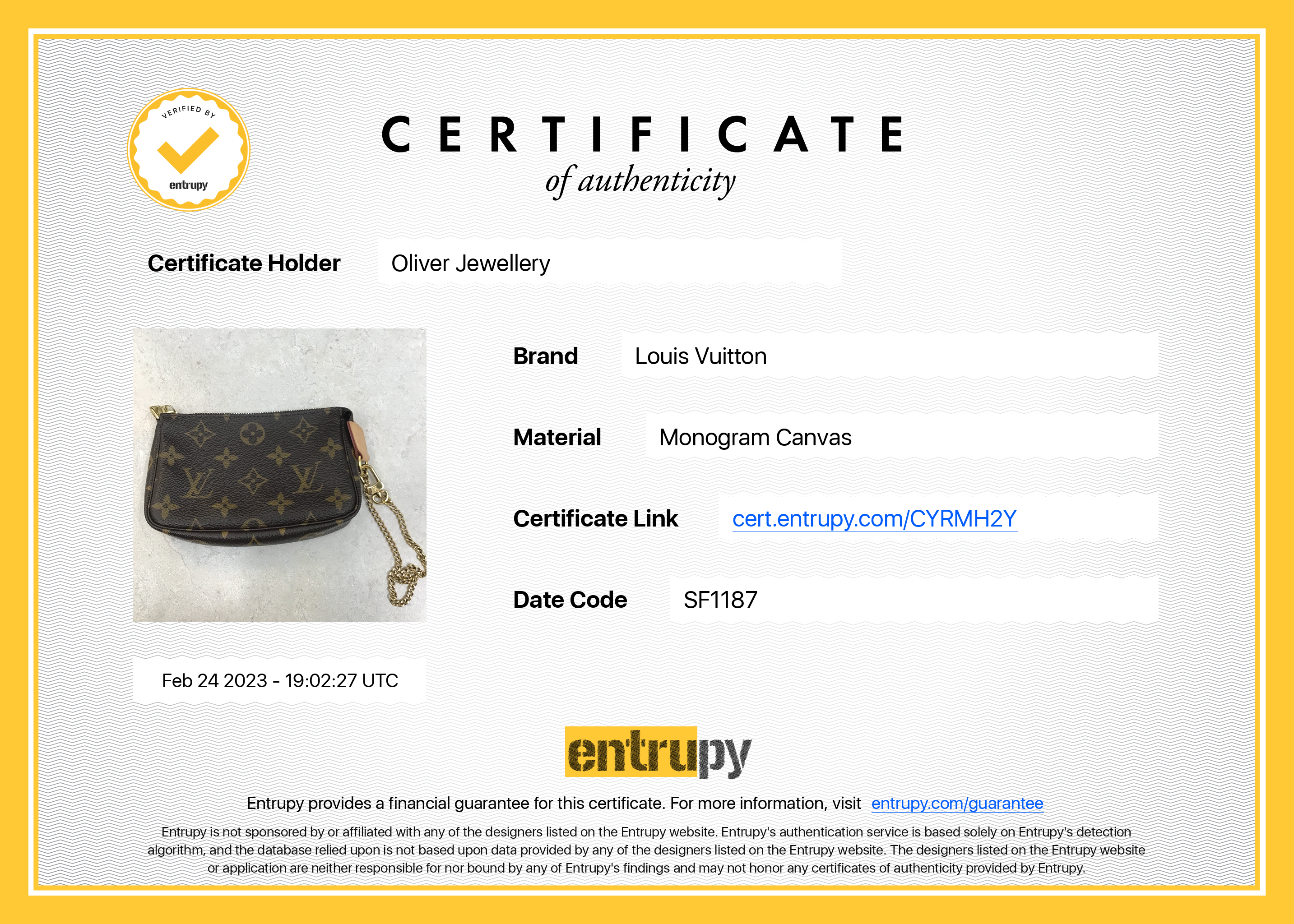 Louis Vuitton Monogram Mini Pochette Accessories w/ Box