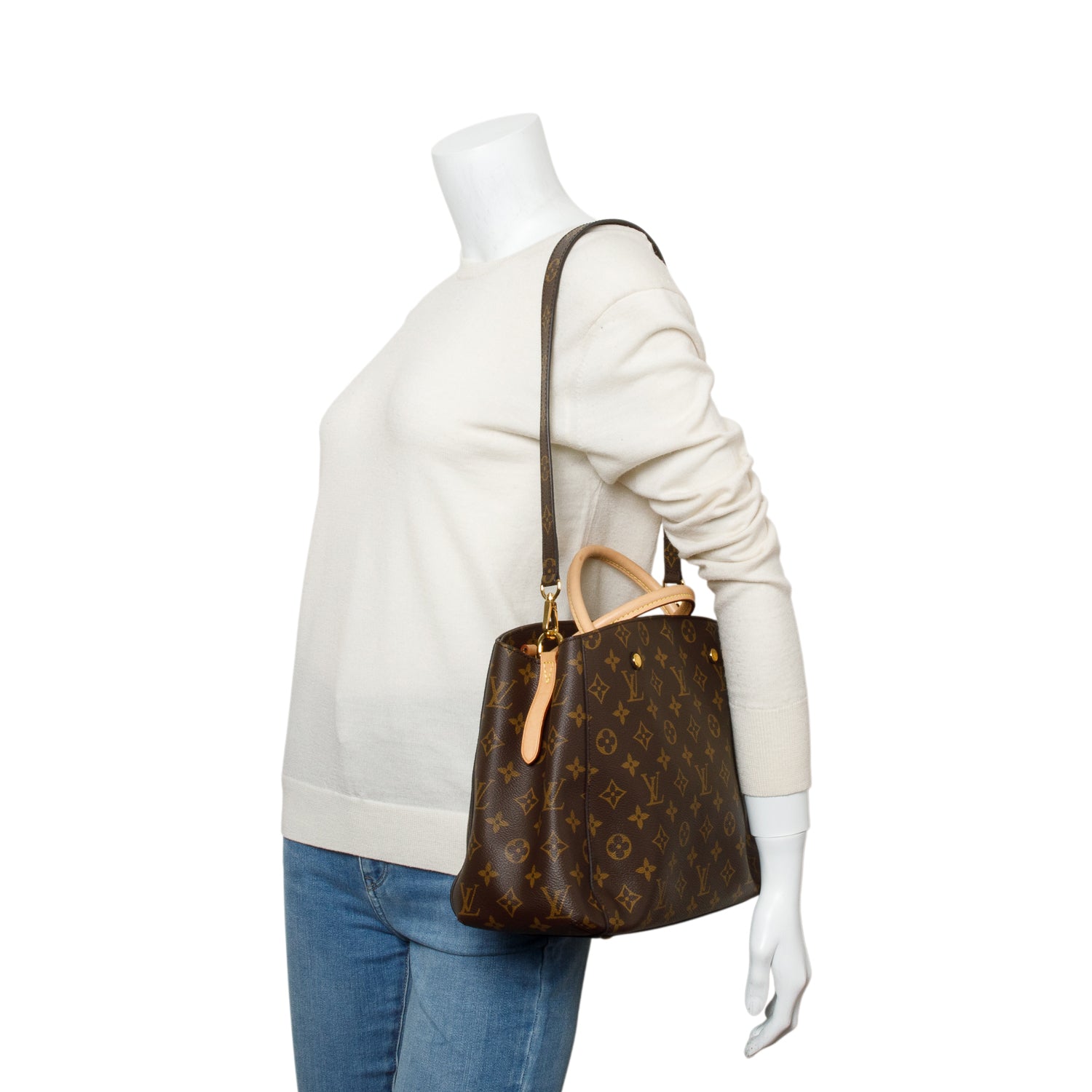 Louis Vuitton Monogram Montaigne MM w/ Strap & Box