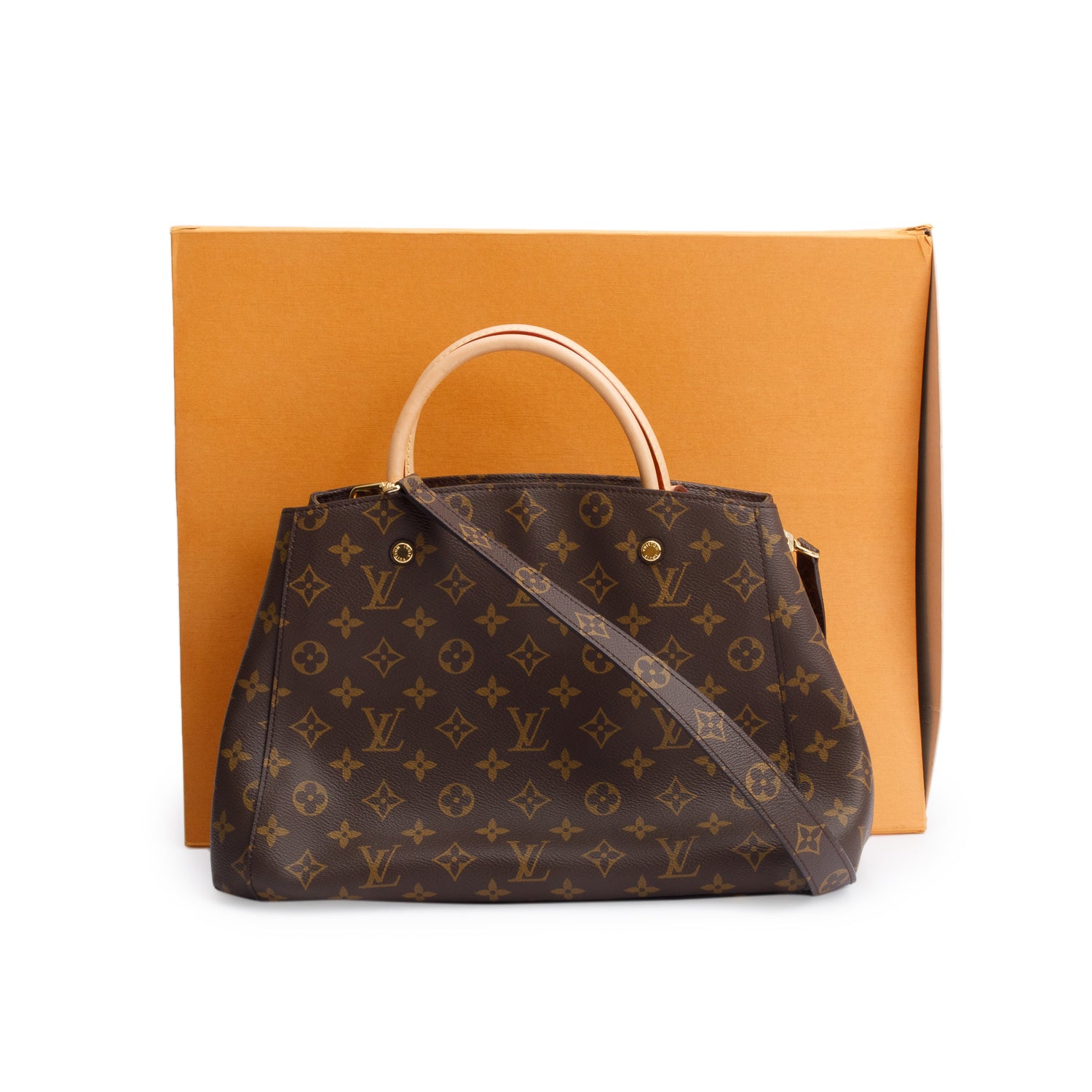 Louis Vuitton Monogram Montaigne MM w/ Strap & Box