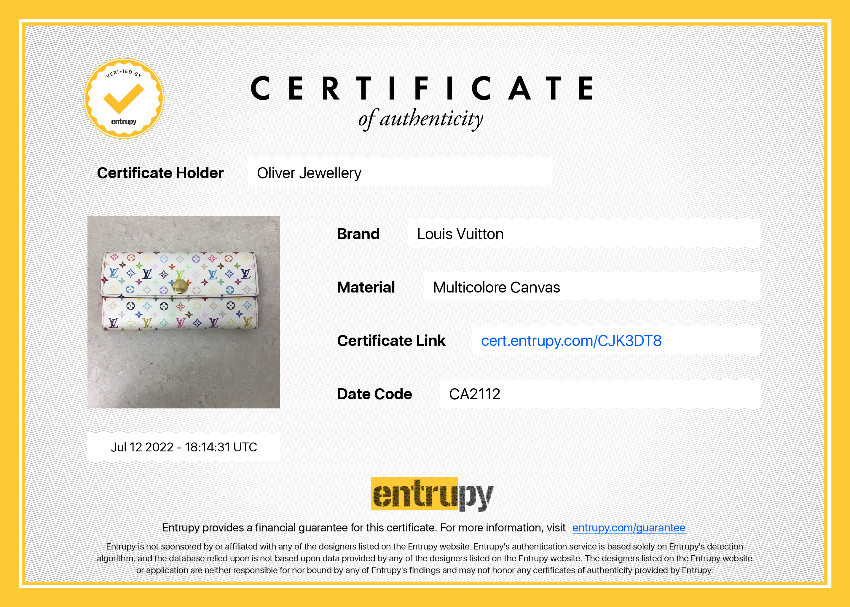 Louis Vuitton Monogram Multicolore Sarah Wallet