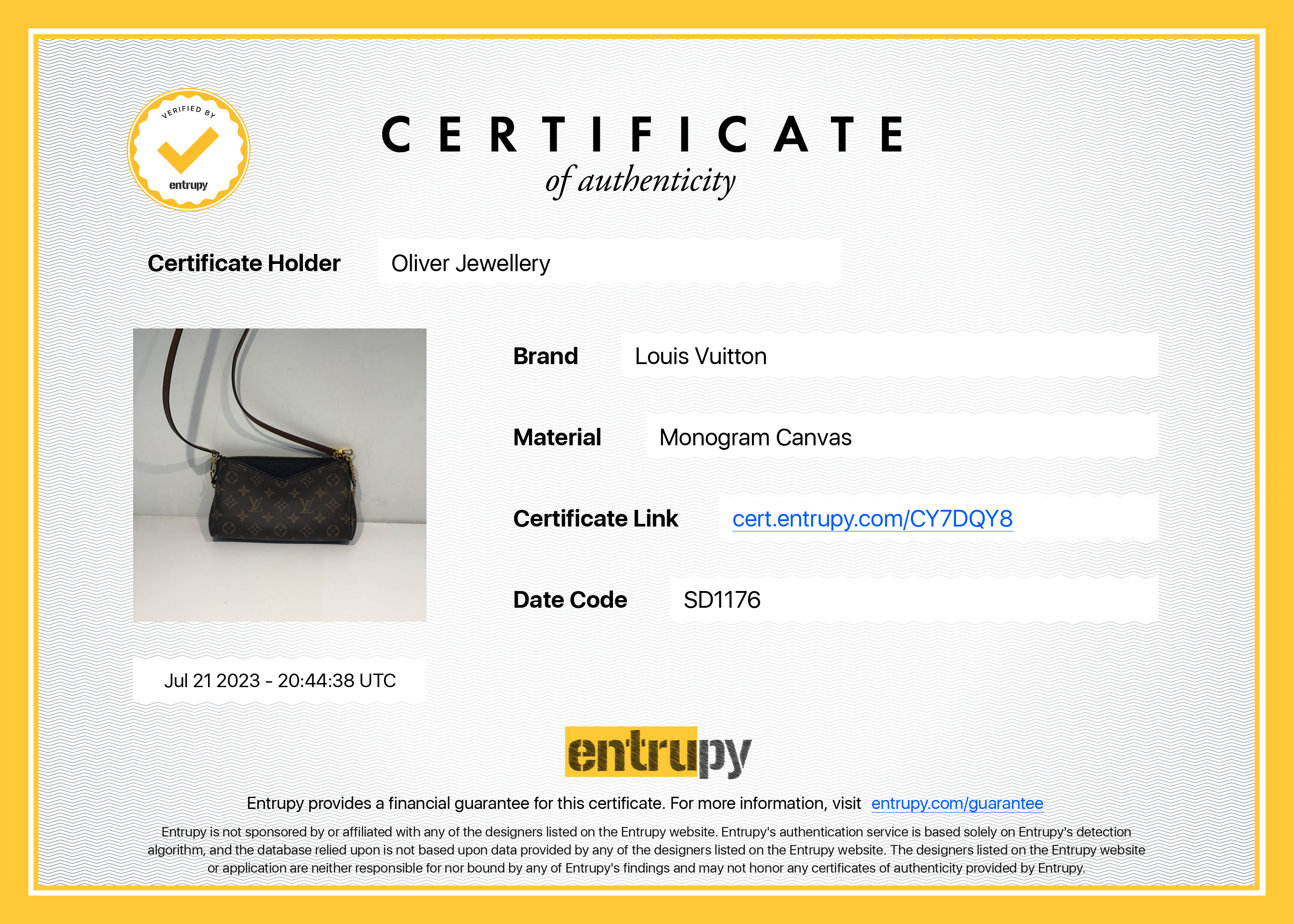 Louis Vuitton Monogram Pallas Clutch w/ Strap