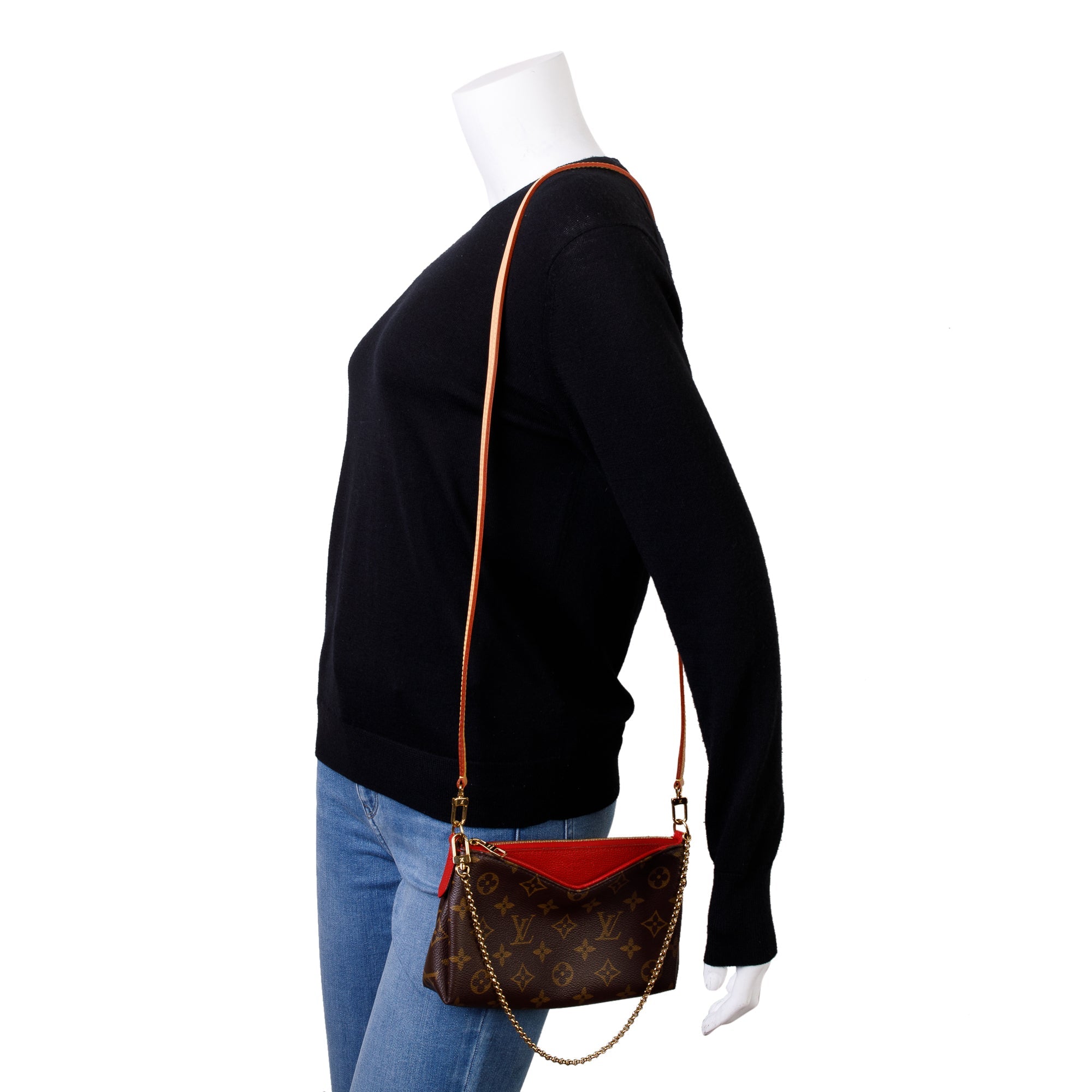 Louis Vuitton Monogram Pallas Clutch w/ Straps, Box & Receipt