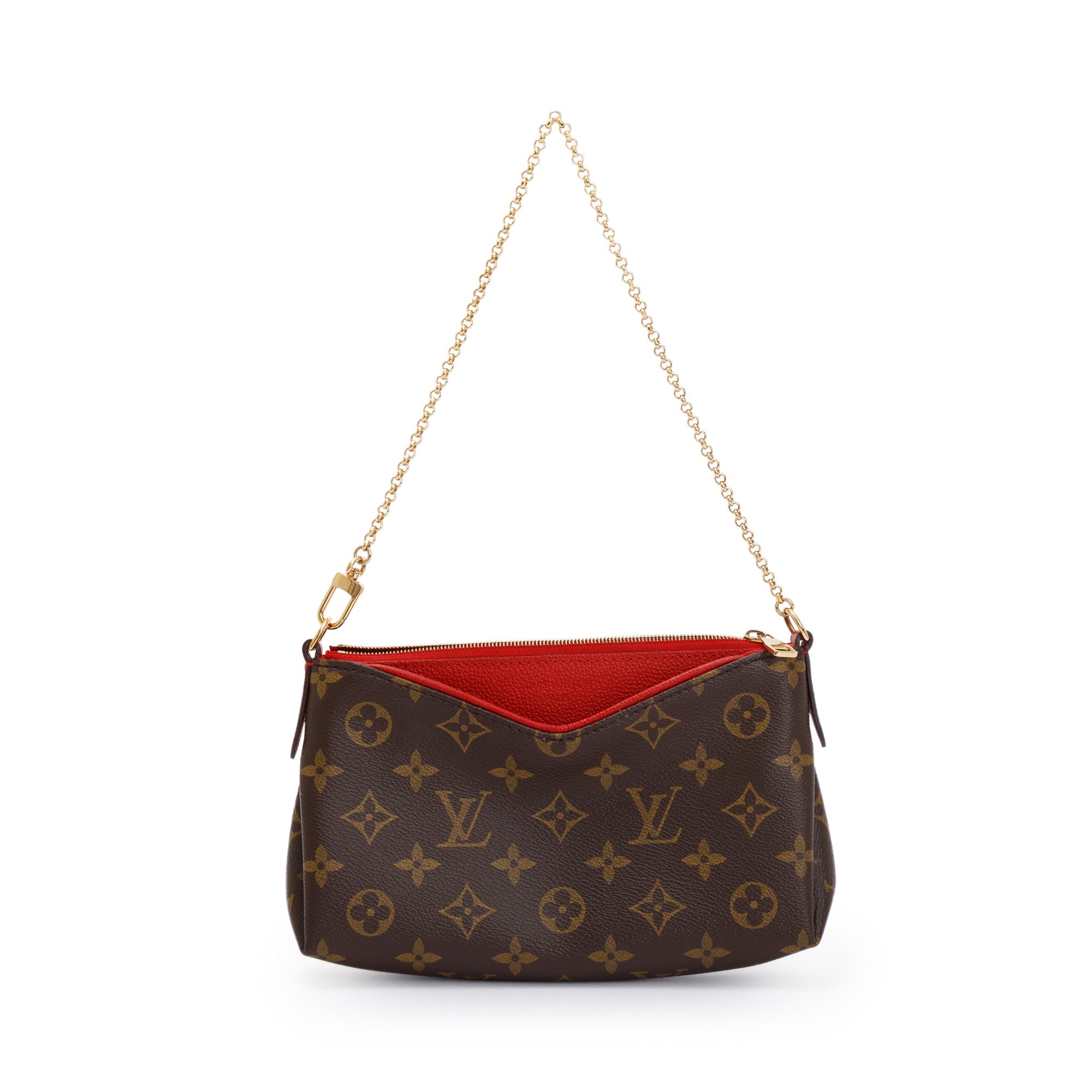 Louis Vuitton Monogram Pallas Clutch w/ Straps, Box & Receipt