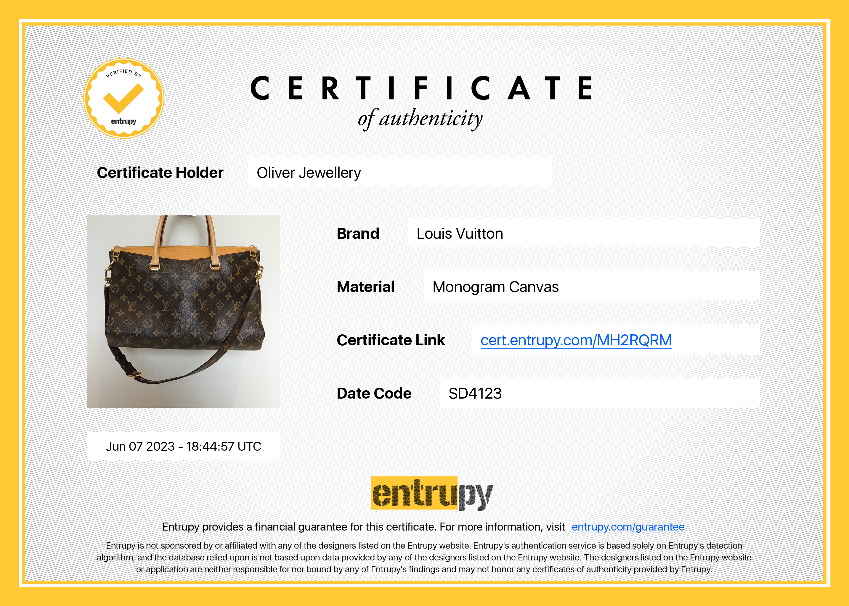 Louis Vuitton Monogram Pallas Tote with Strap & Box