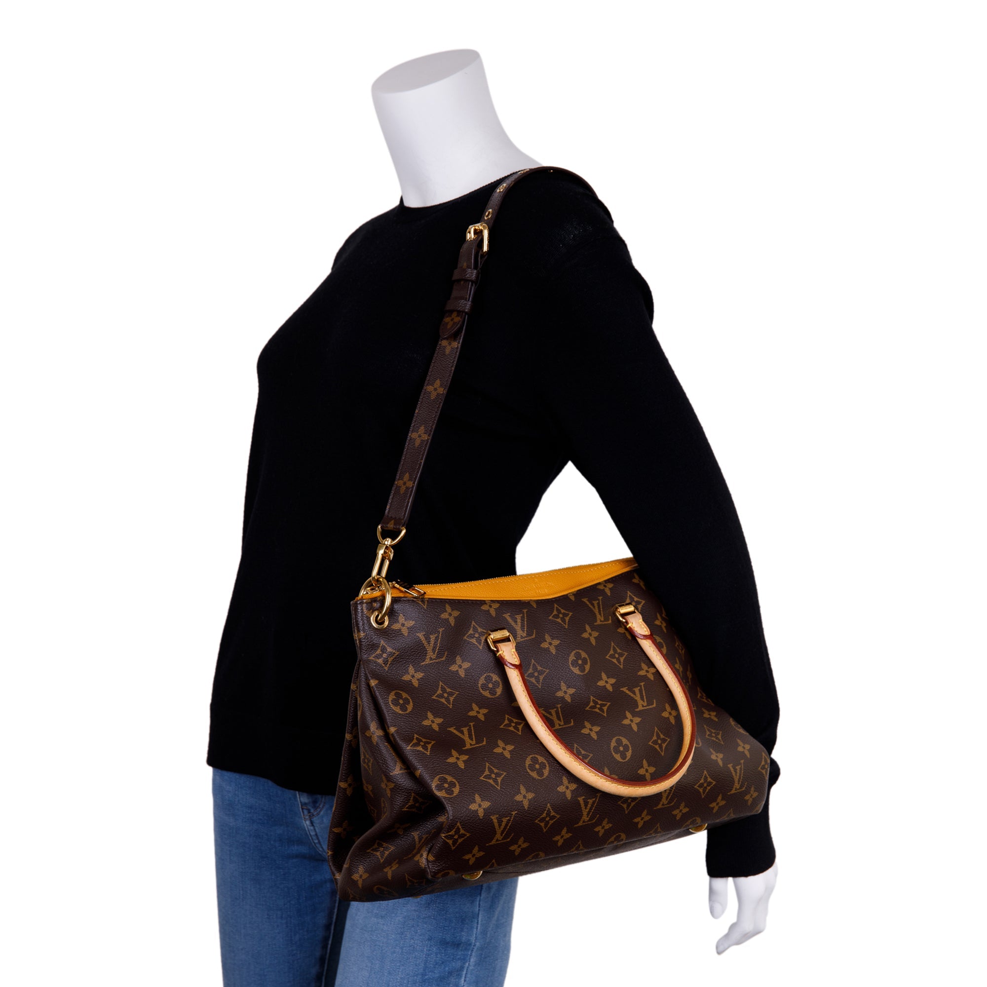 Louis Vuitton Monogram Pallas Tote with Strap & Box