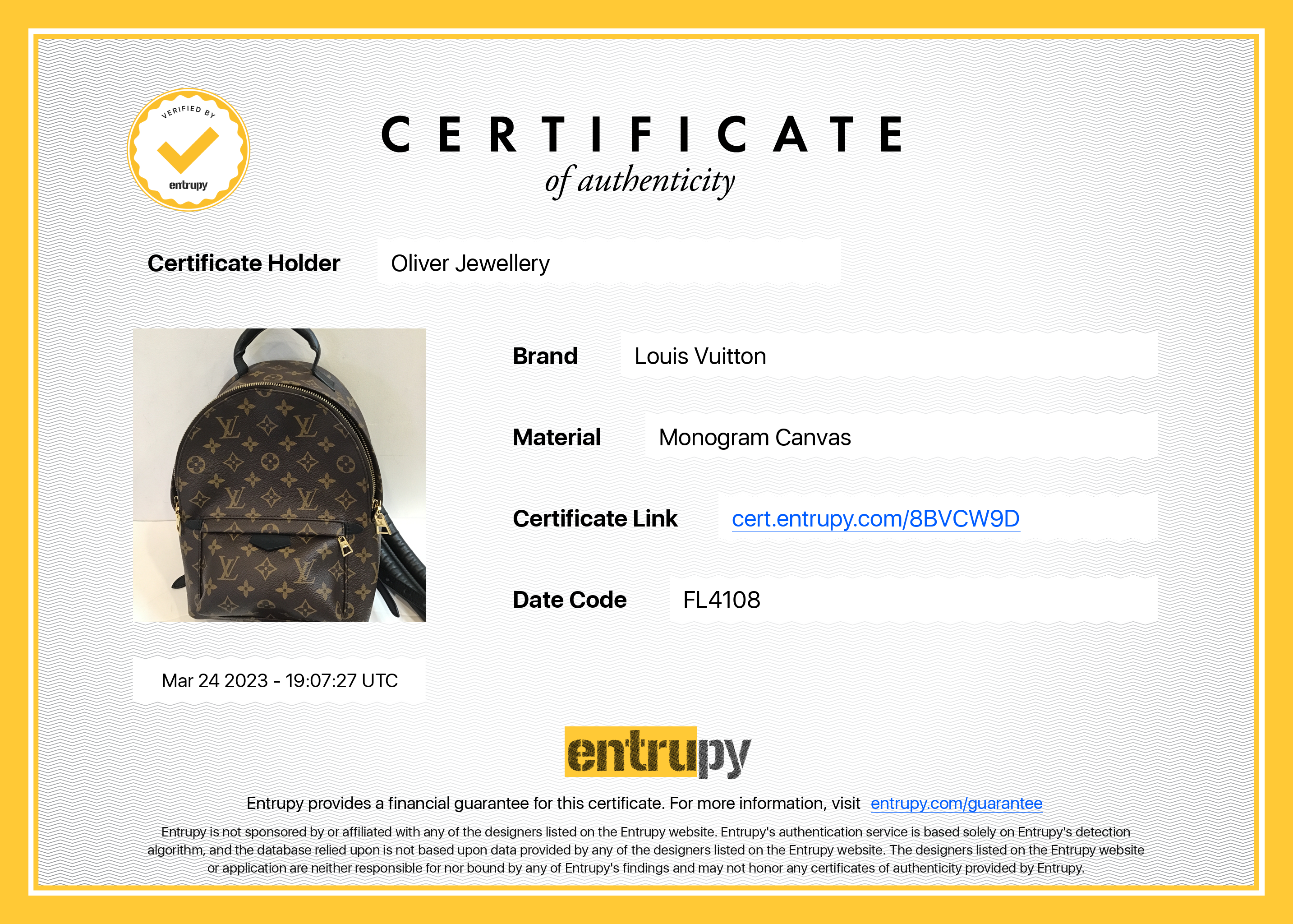 Louis Vuitton Monogram Palm Springs Backpack PM w/ Box