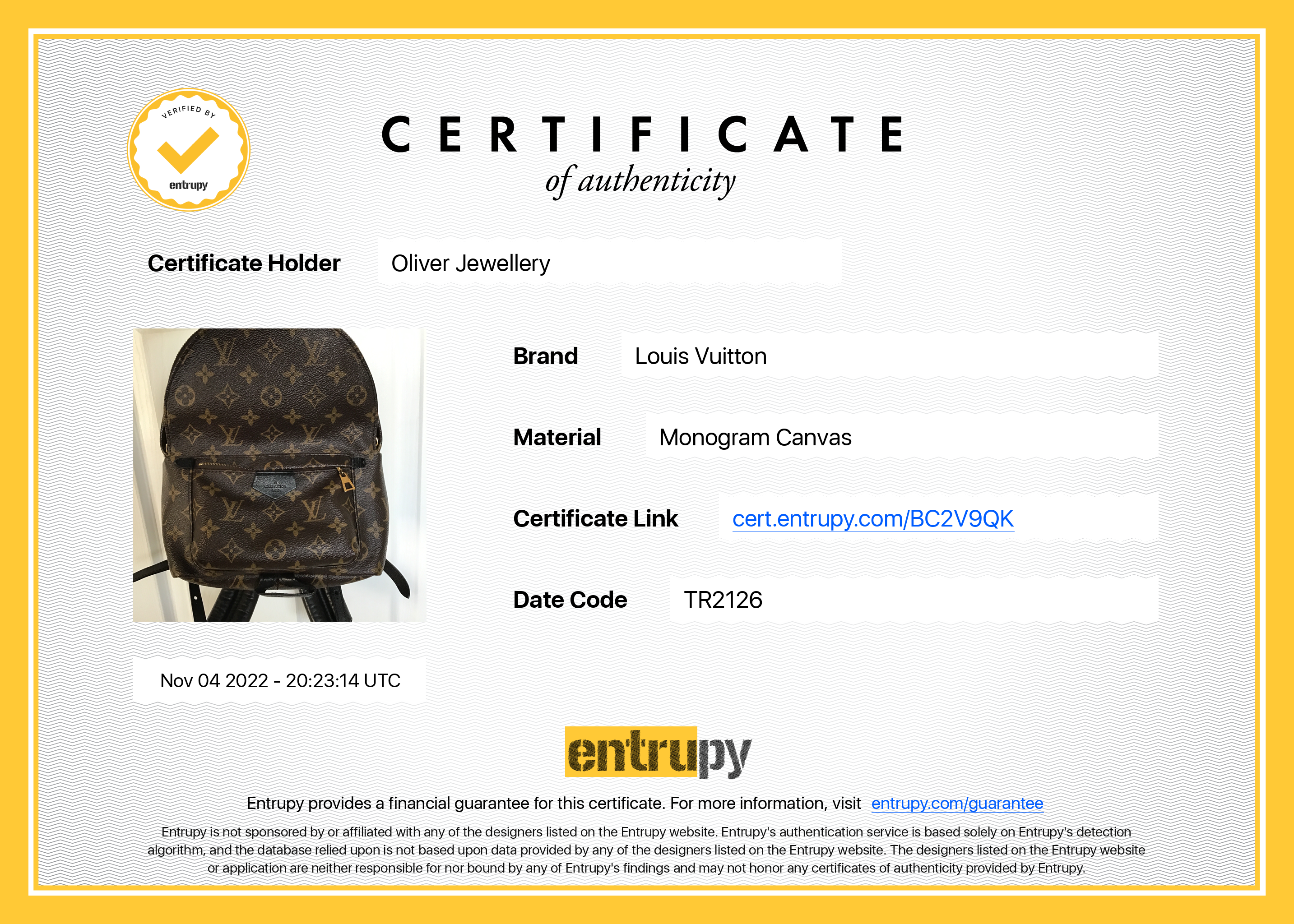 Louis Vuitton Monogram Palm Springs Backpack PM w/ Box