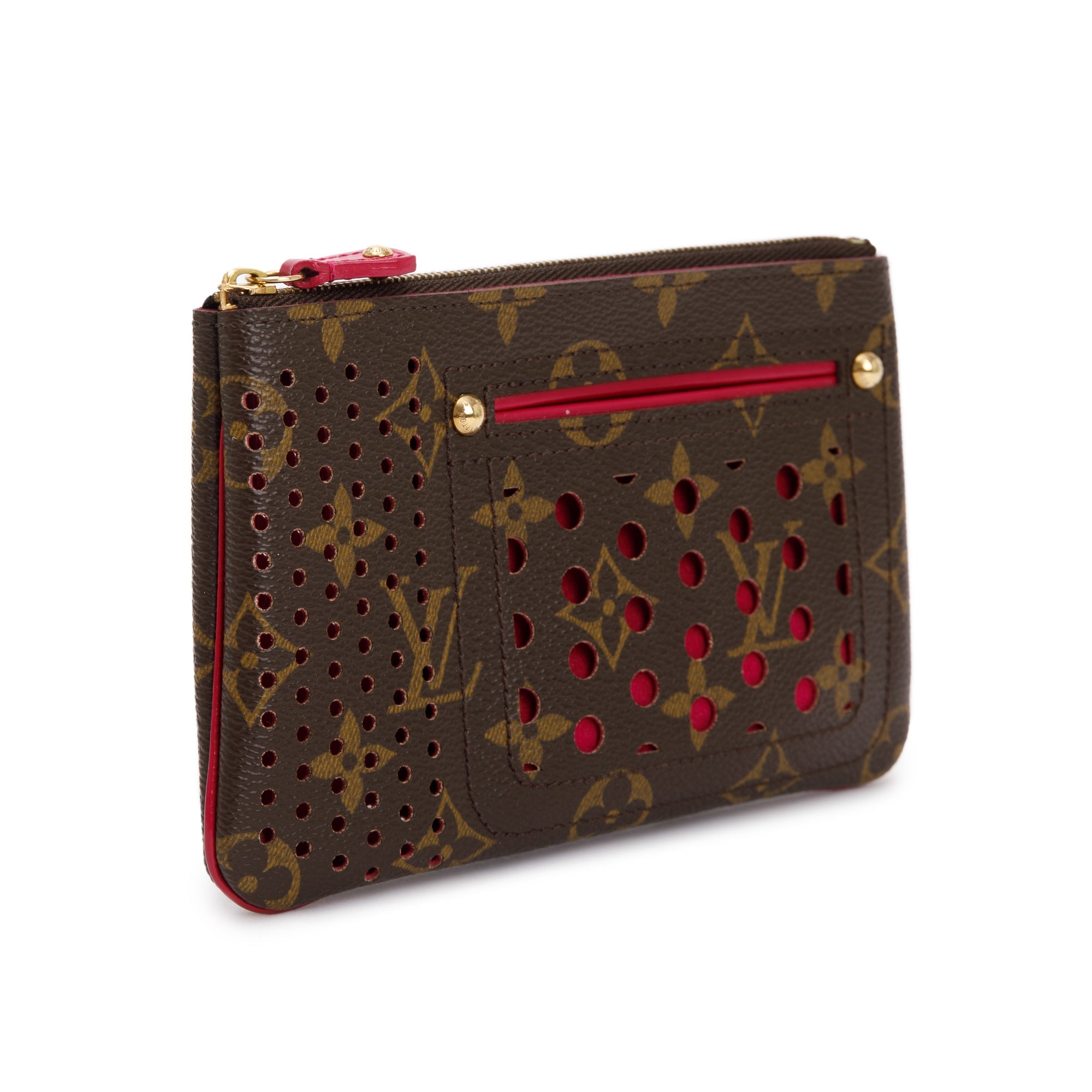 Louis Vuitton Monogram Perforated Pochette Plat Pouch w/ Box
