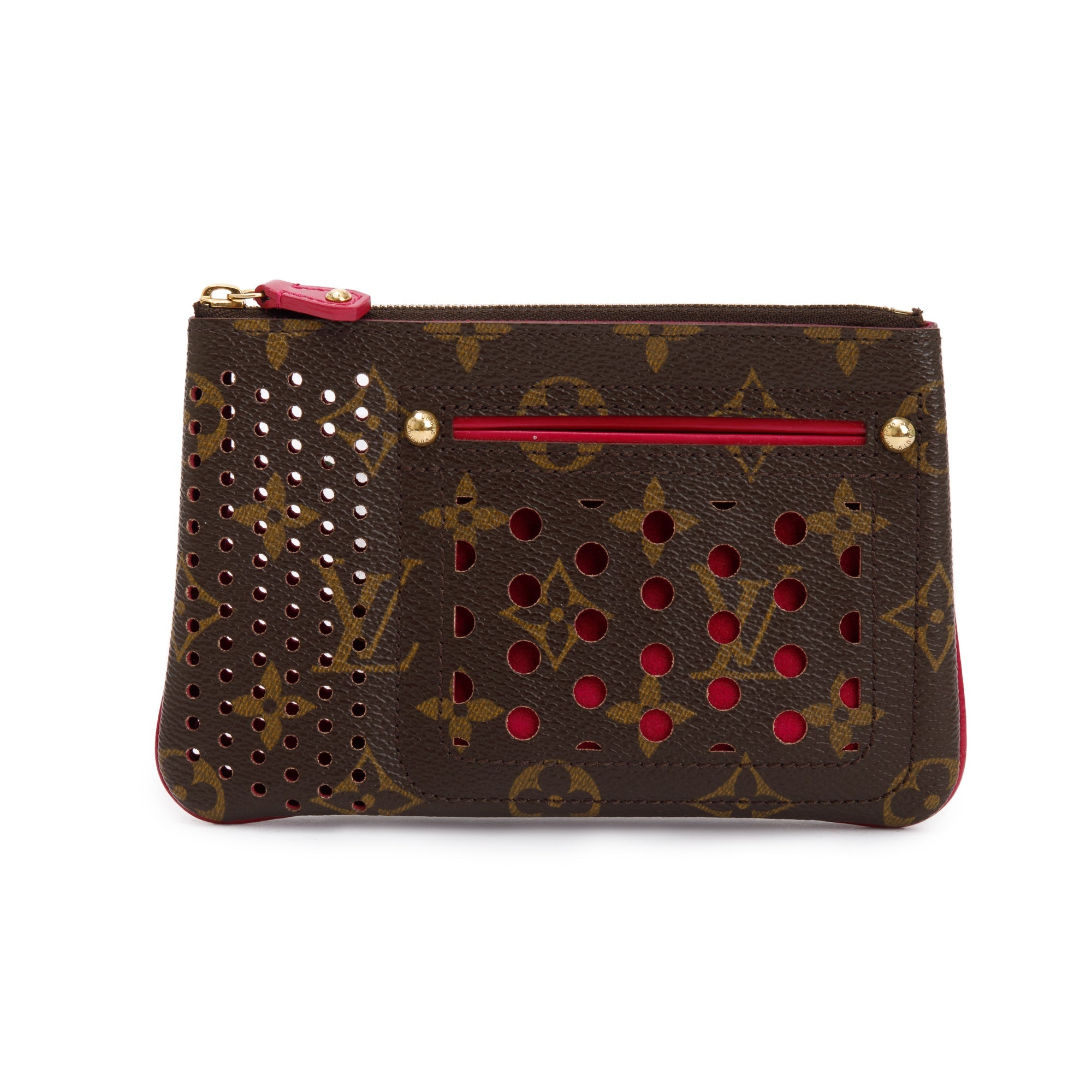Louis Vuitton Monogram Perforated Pochette Plat Pouch w/ Box