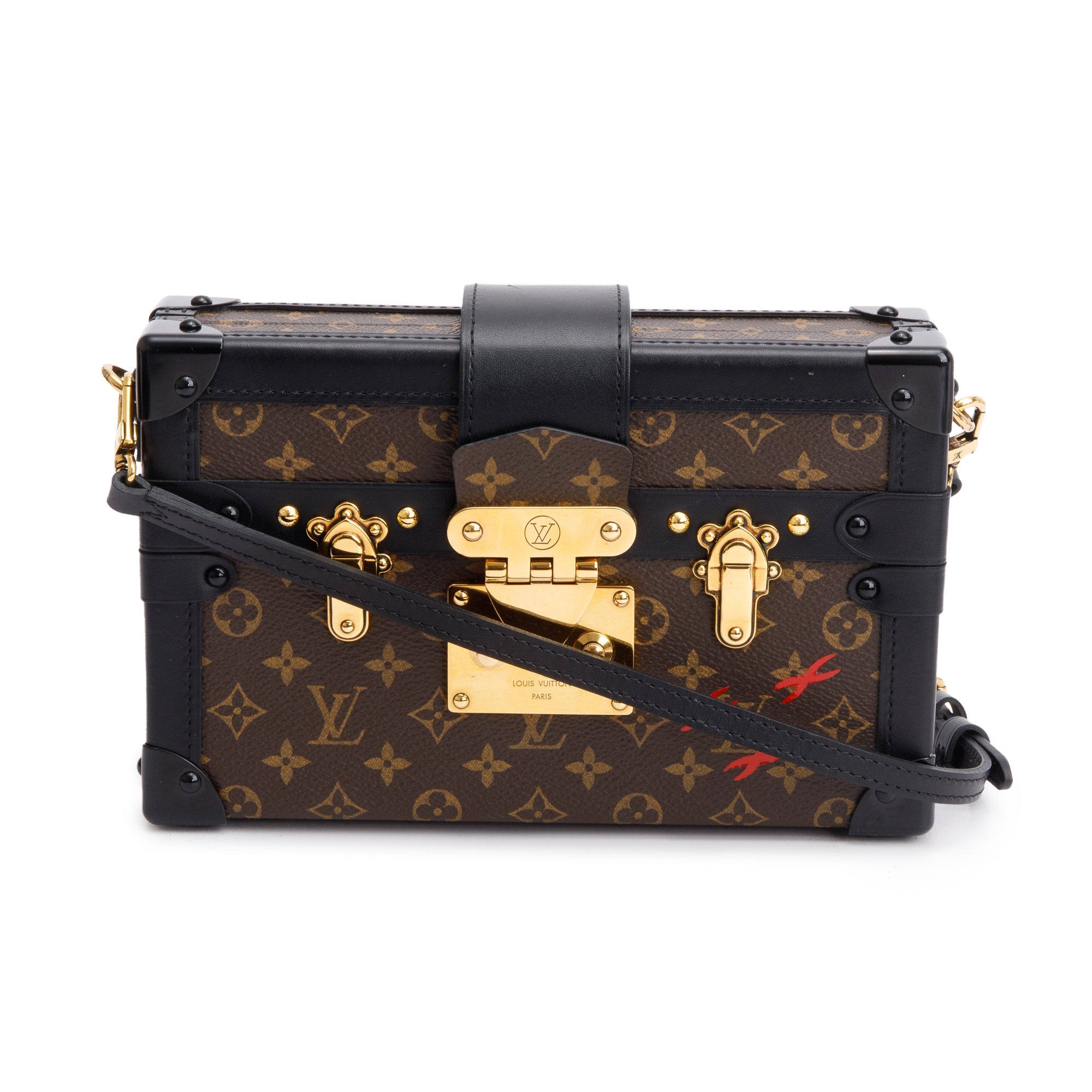 Louis Vuitton Monogram Petite Malle Bag w/ Strap