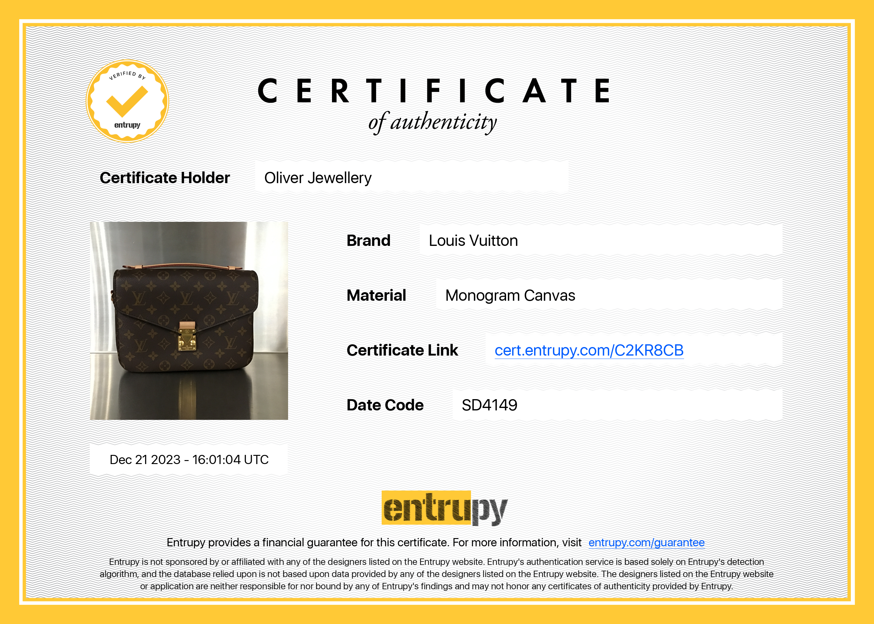 Louis Vuitton Monogram Pochette Metis w/ Box & Receipt